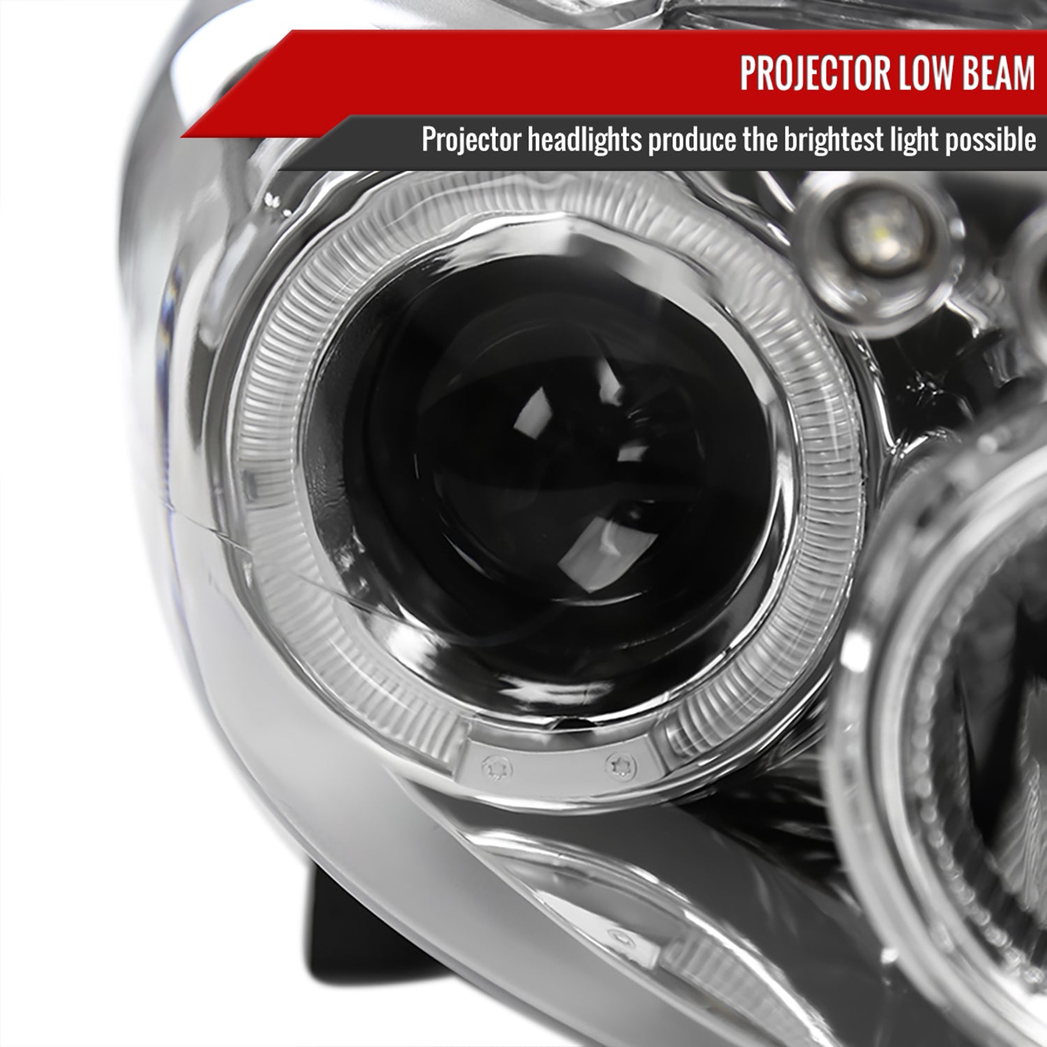 2008-2010 Scion xB Single Halo Projector Headlights Chrome/Clear Lens