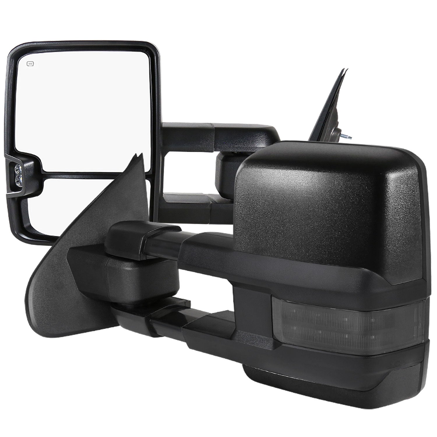 2014-2018 Chevy Silverado/ Sierra Folding Heated & Manual Towing Mirrors Black