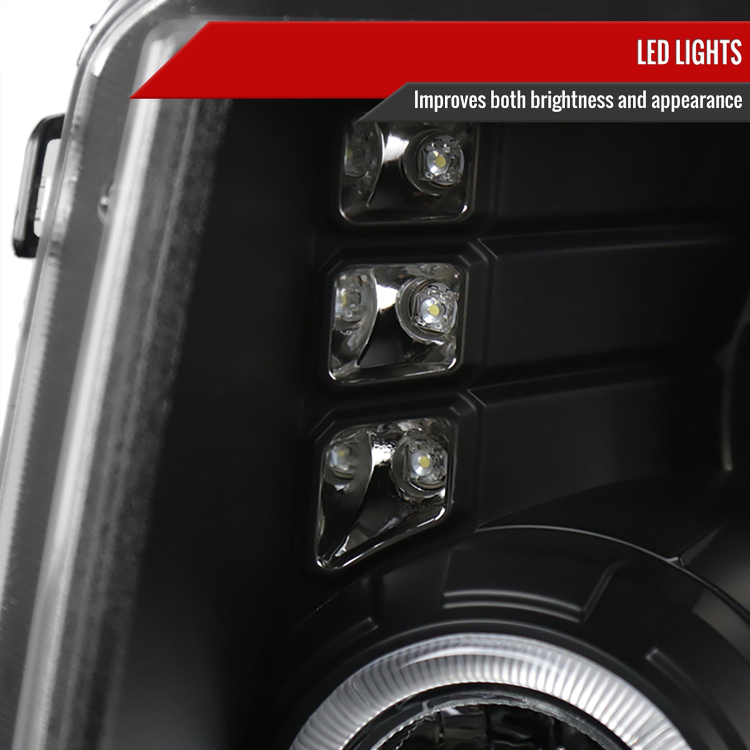 2009-2014 Ford F-150 Dual Halo Projector Headlights Matte Black/Clear Lens