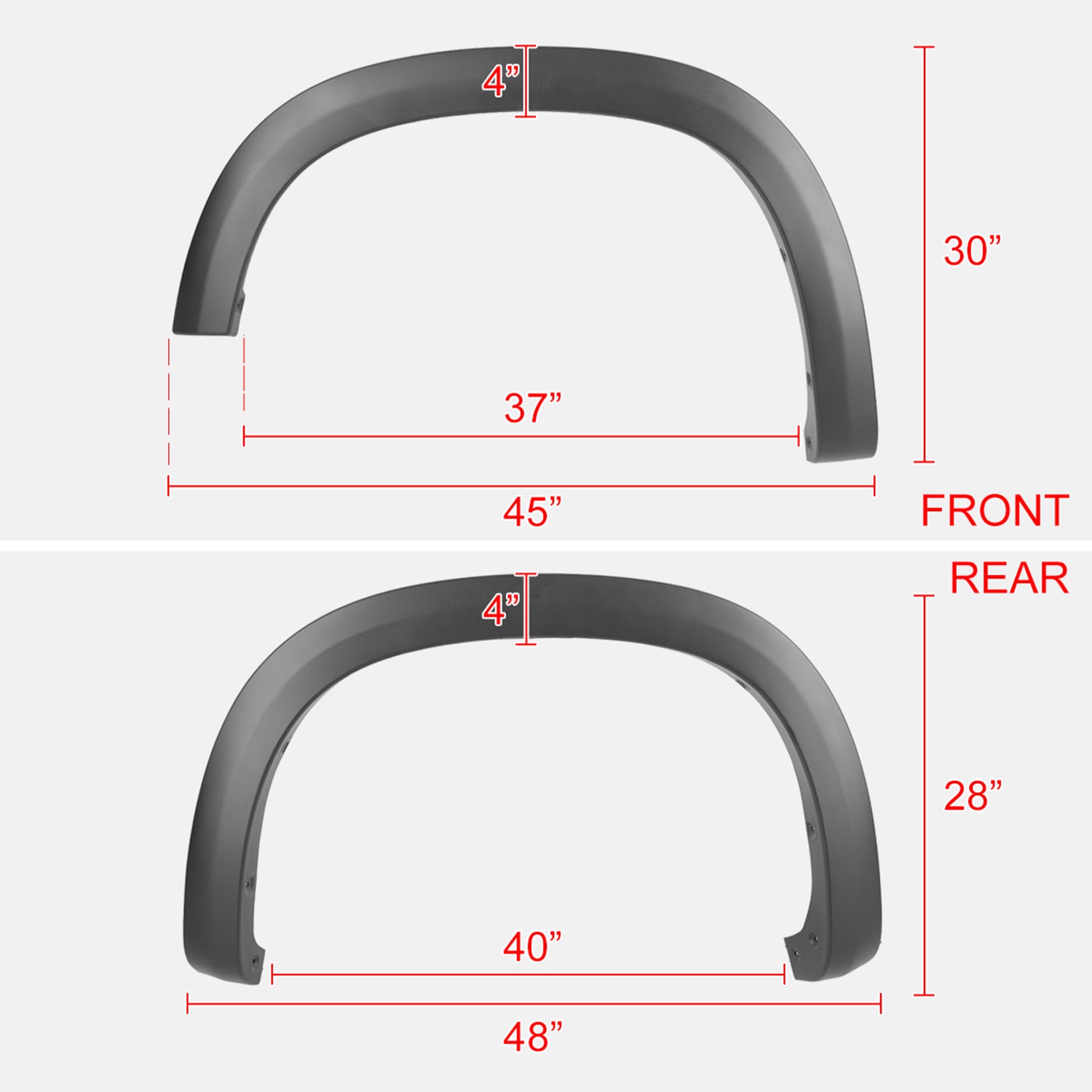 2019-2023 Chevrolet Silverado 1500 4PC OE Style Fender Flares Protector
