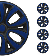 ColorFlex Hub Caps Wheel Cover 14" Black Matt & Dark Blue Full Set 4 pcs.