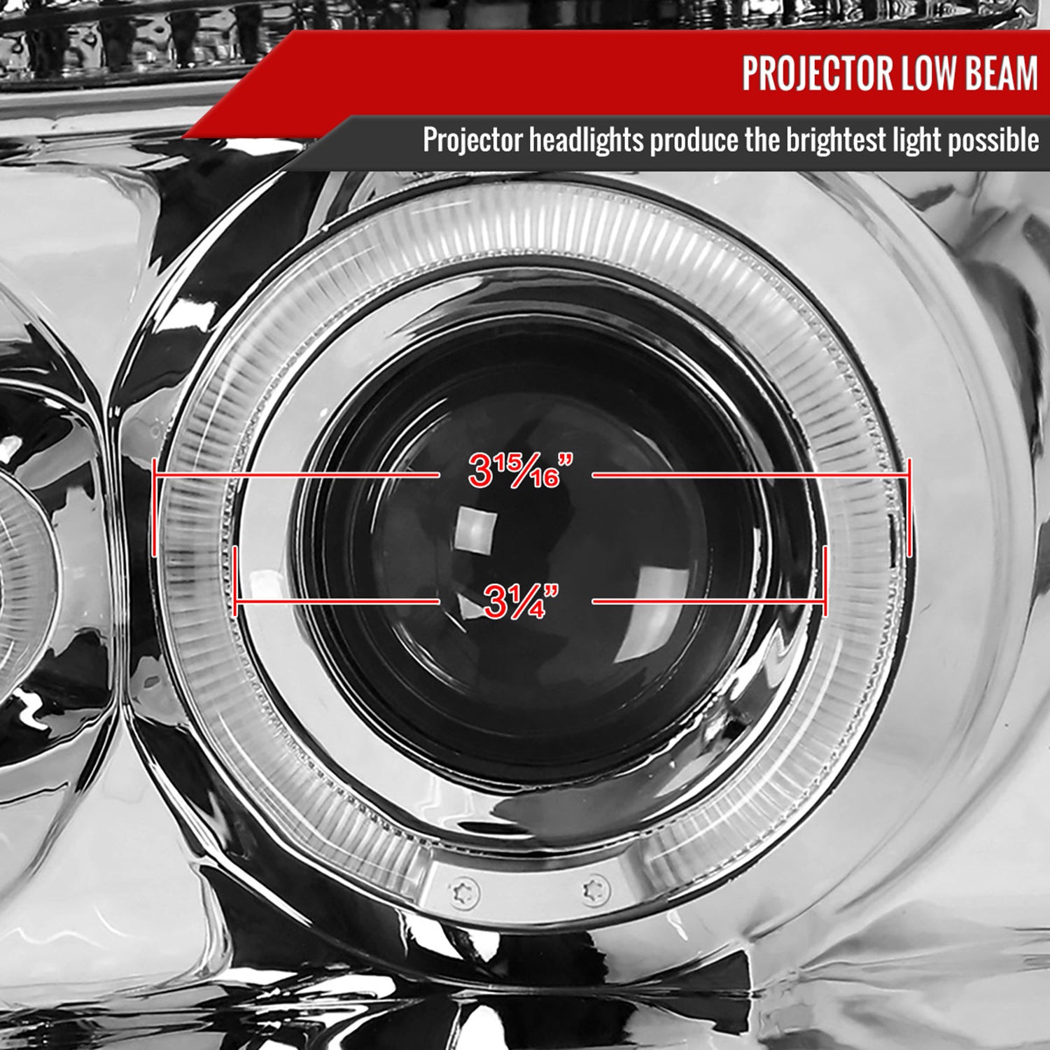 2004-2015 Nissan Titan/ 2004-2007 Armada Dual Halo Projector Headlights Chrome