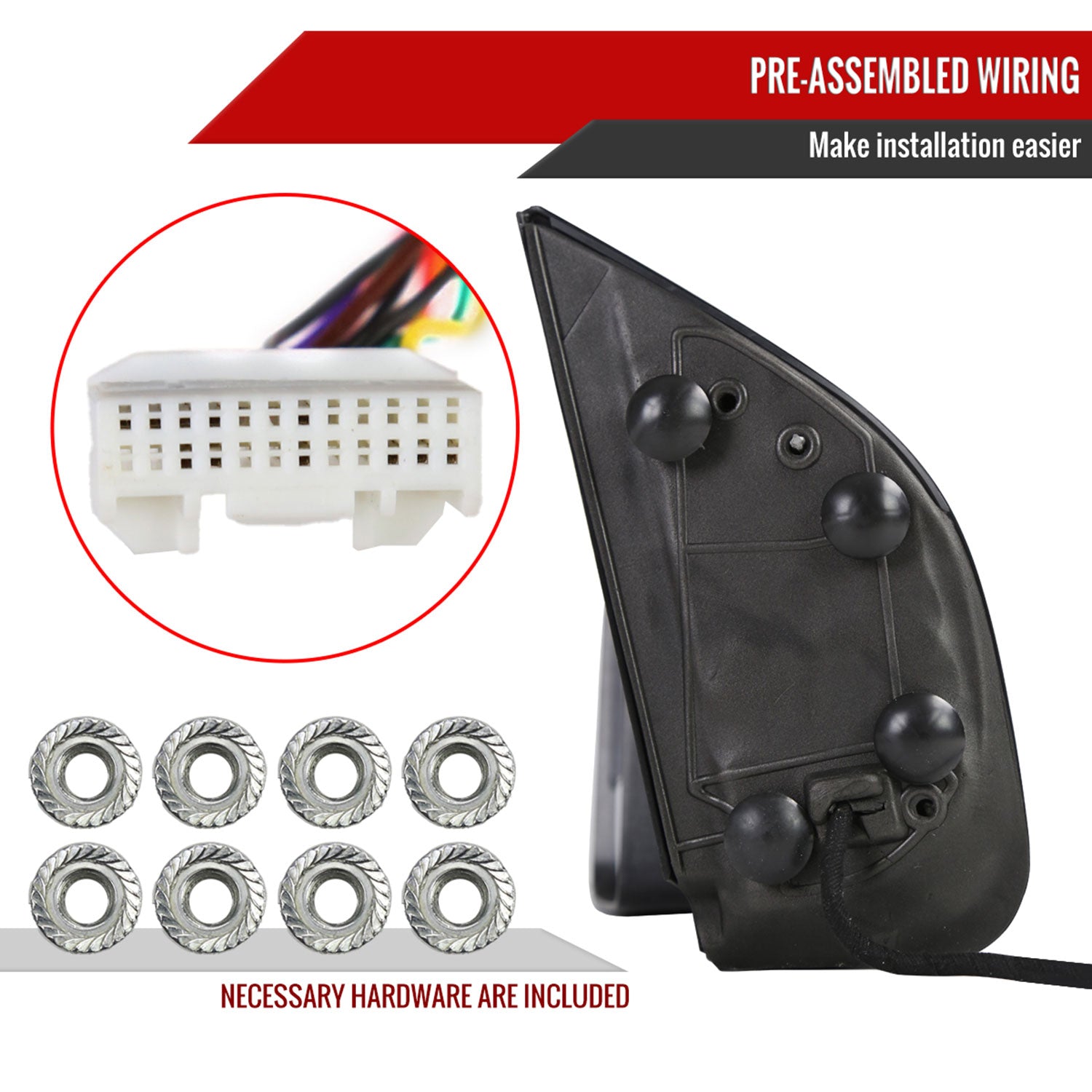 2016-2022 Nissan Titan BSM & Manually Extendable Chrome Towing Mirrors Clear