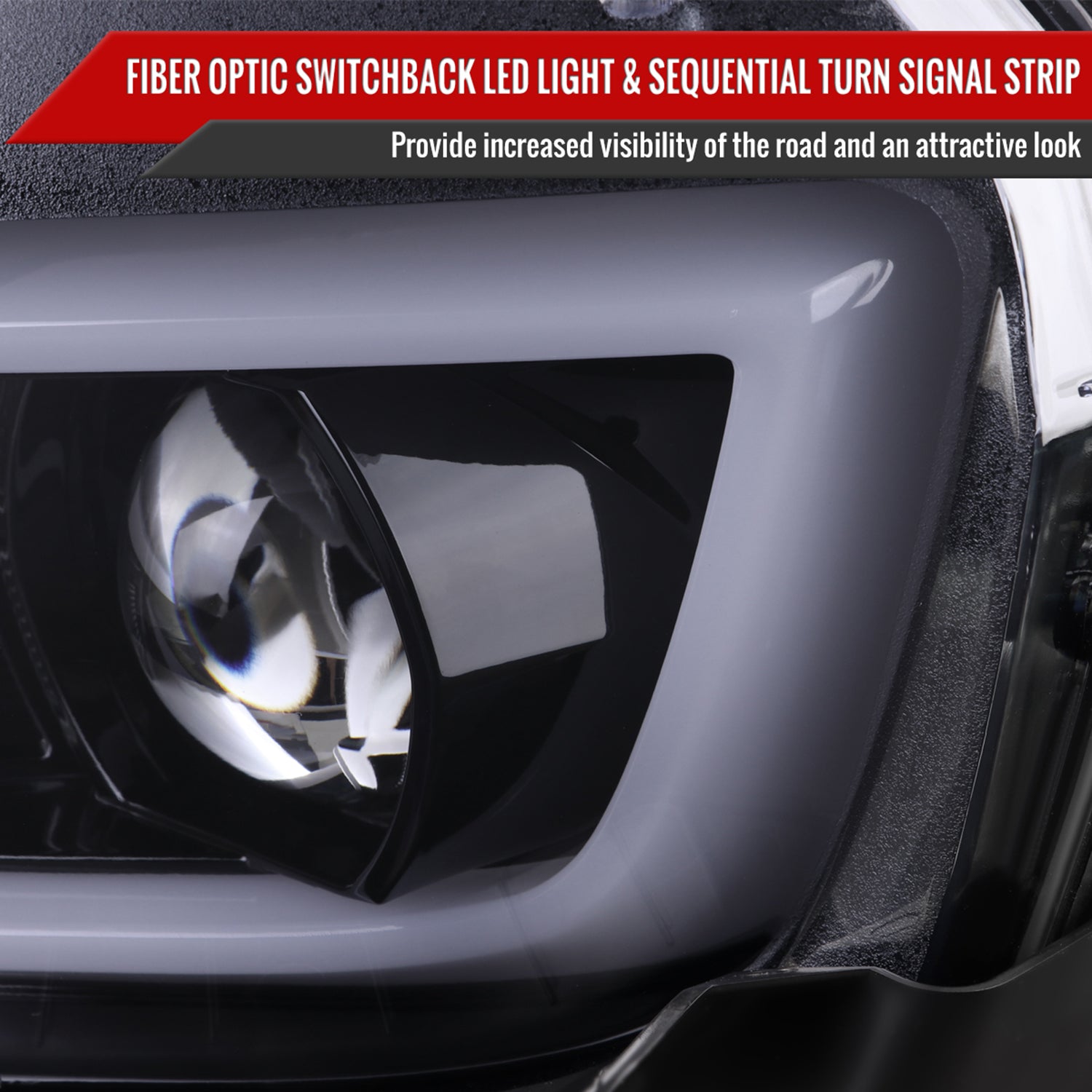 2014-2015 Chevy Camaro LED Projector Headlights Turn Signal Lights Smoke