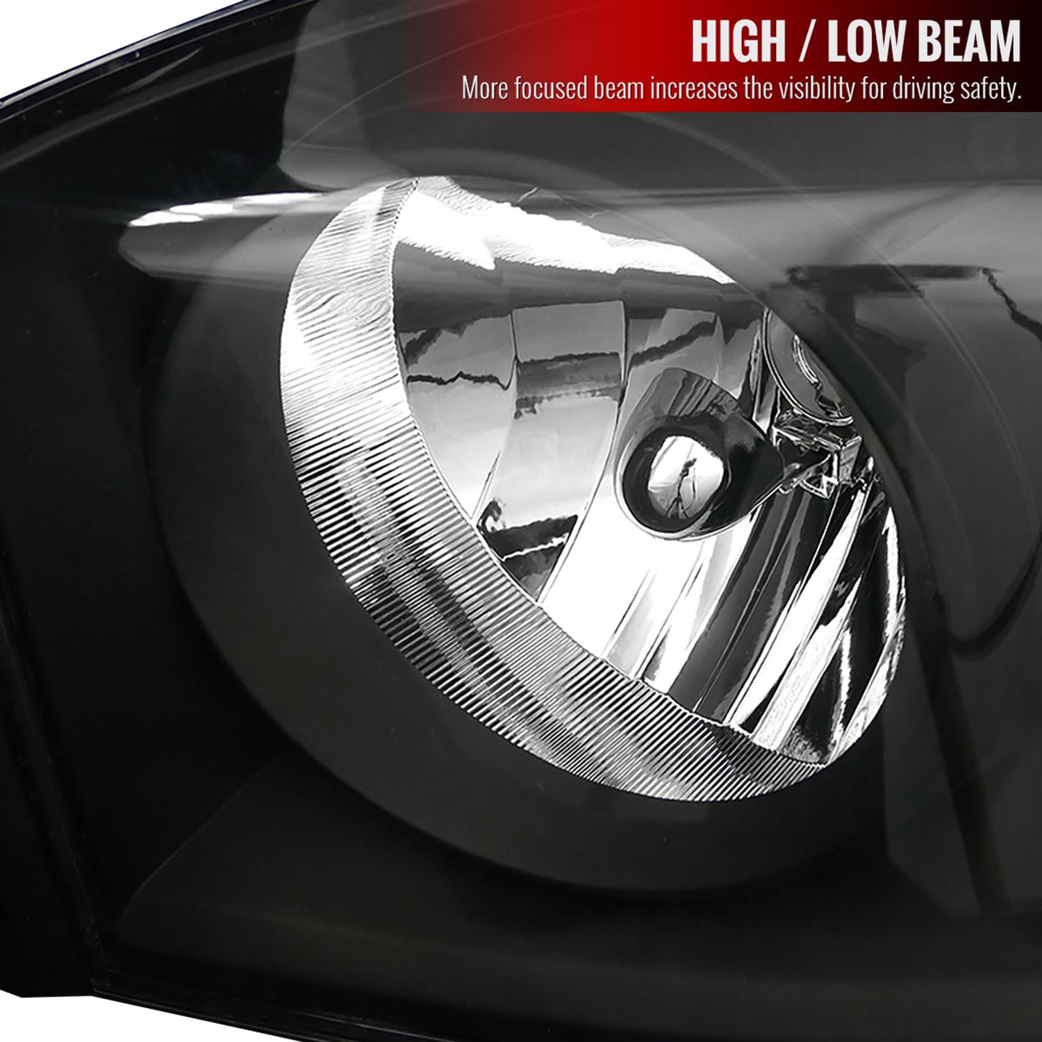 2006-2008 Dodge RAM 1500/ 06-2009 RAM 2500 3500 Factory Crystal Headlights Black