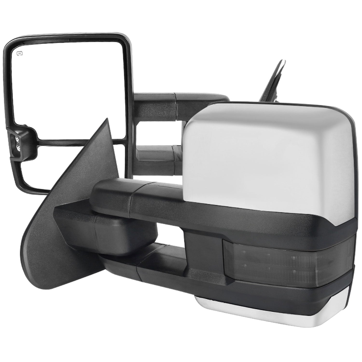 2014-2016 Chevy Silverado/Sierra Heated ATS Manual Chrome Towing Mirrors Smoke