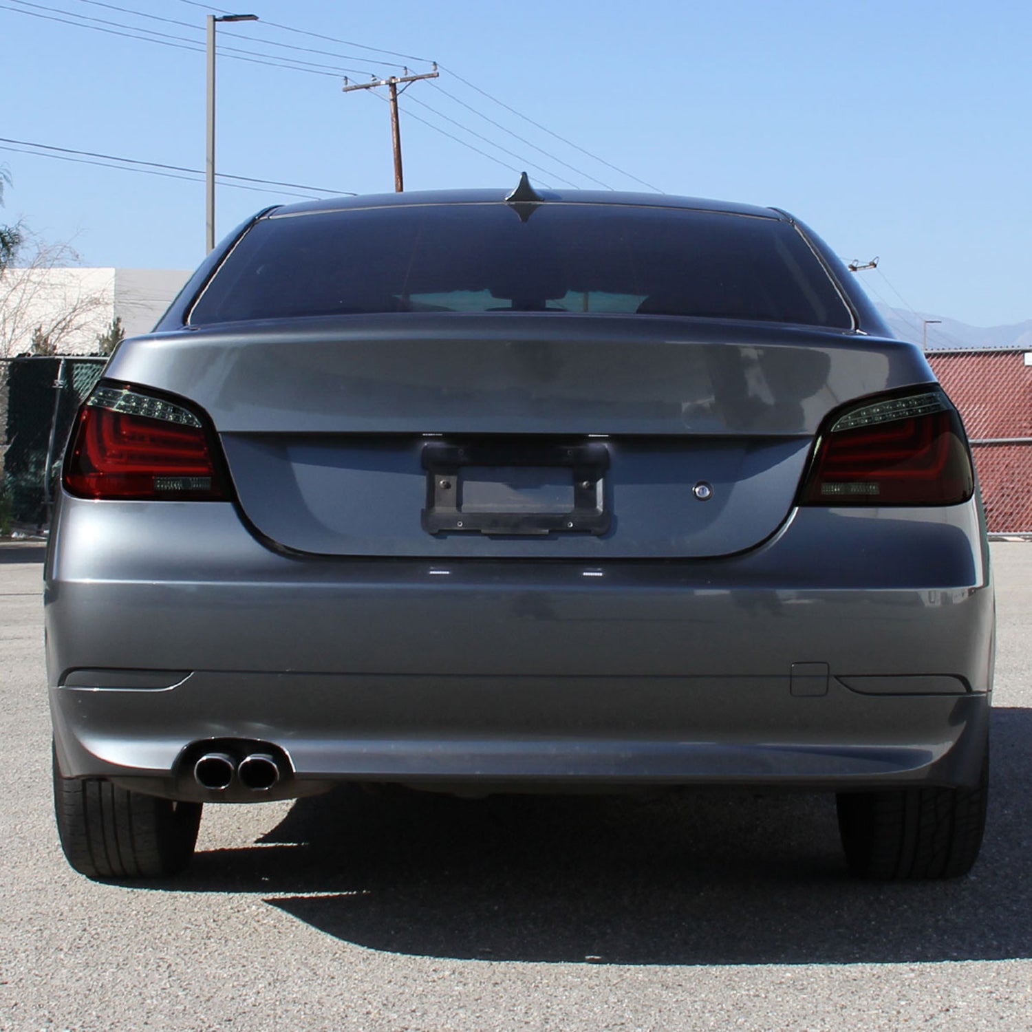 2008-2010 BMW E60 5 Series Sedan LED Tail Lights Chrome/Red Smoke Lens