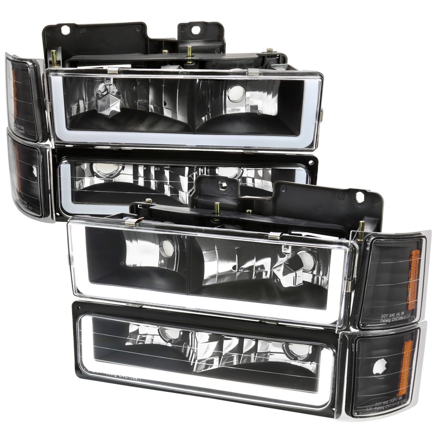 1994-1998 Chevy Silverado/Tahoe/Suburban/C10 Headlights LED Lights Black