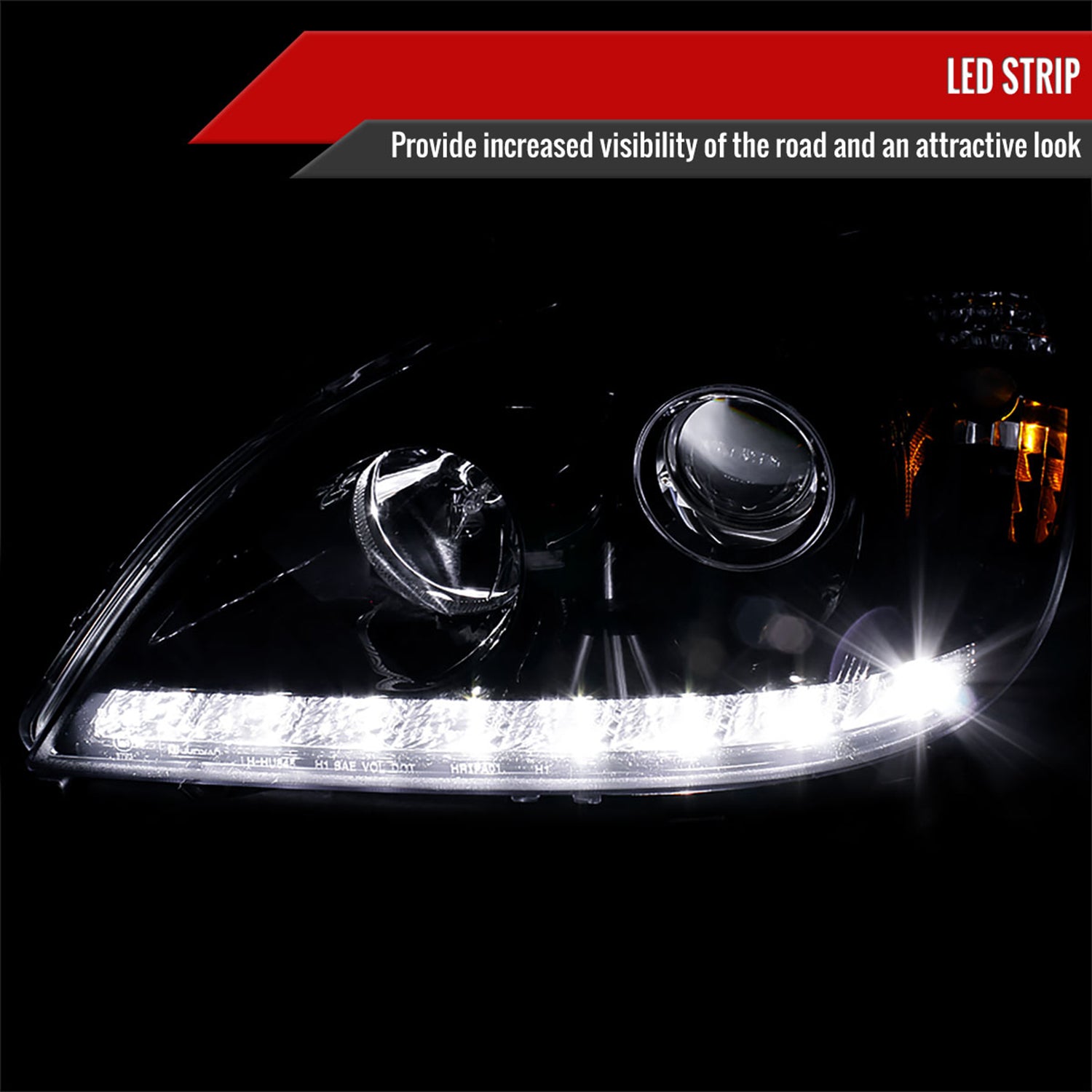 2002-2005 Mercedes Benz W163 ML Class Projector Headlights SMD LED Light Smoke
