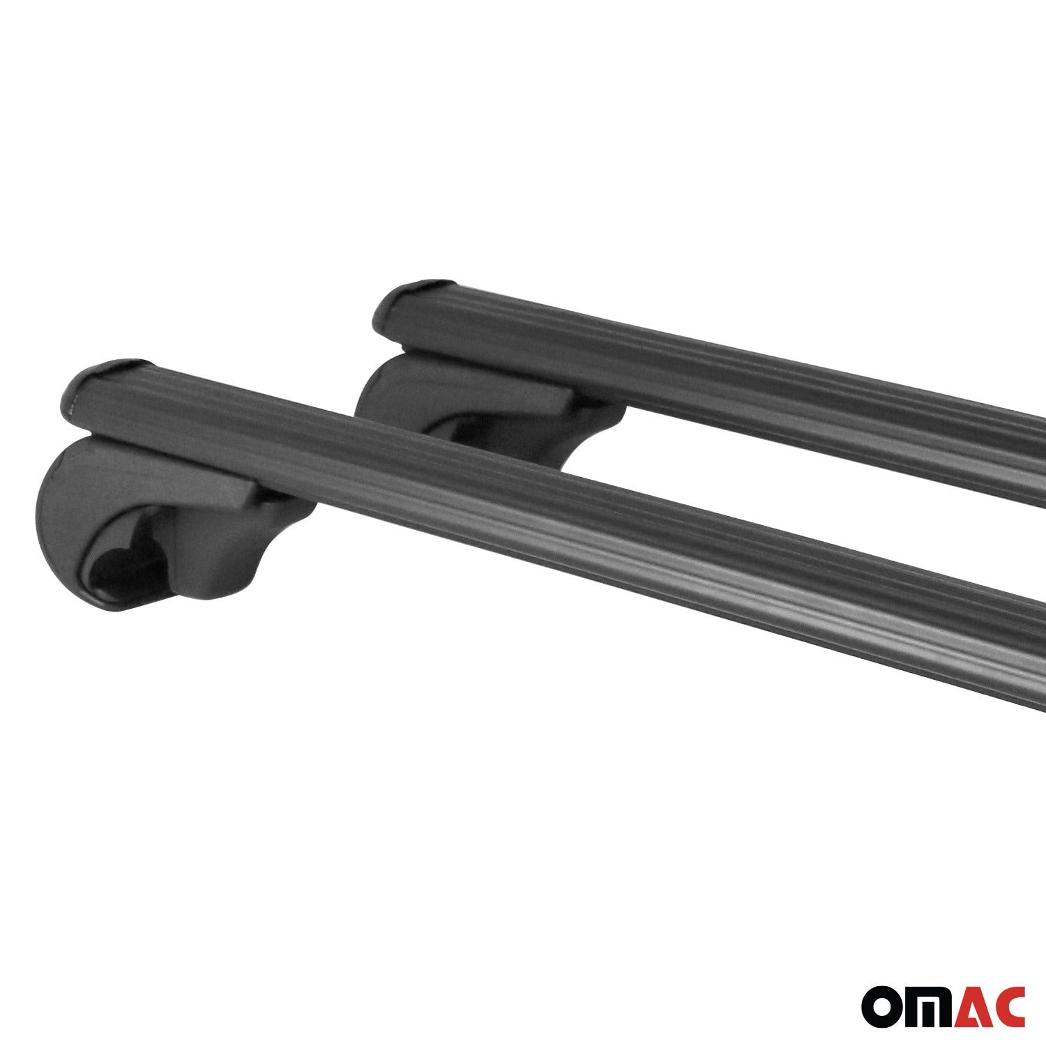 Roof Rack Raised Rail Cross Bars Carrier Lockable 50" 2 Pcs Aluminum Black