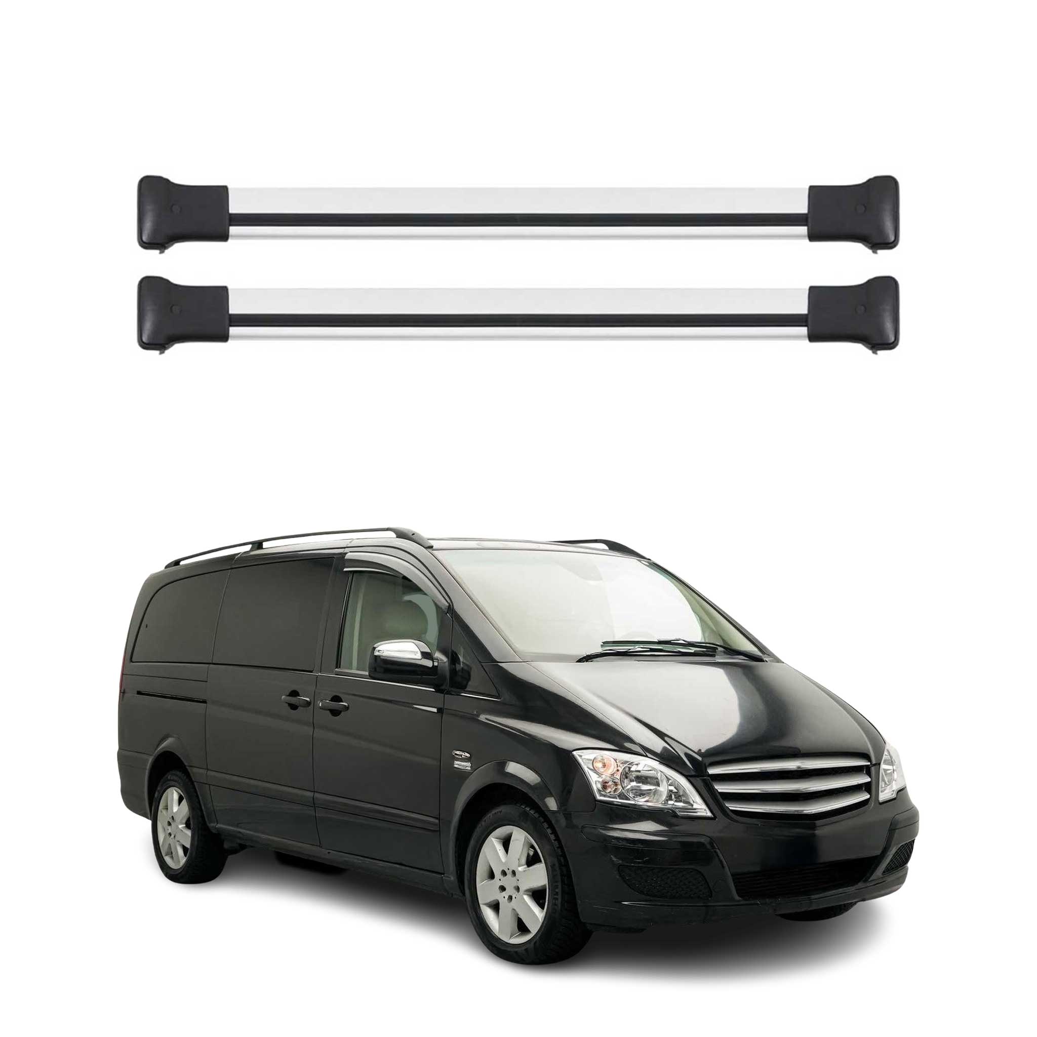 2016-2024 Mercedes Metris Roof Rack Cross Bars Silver