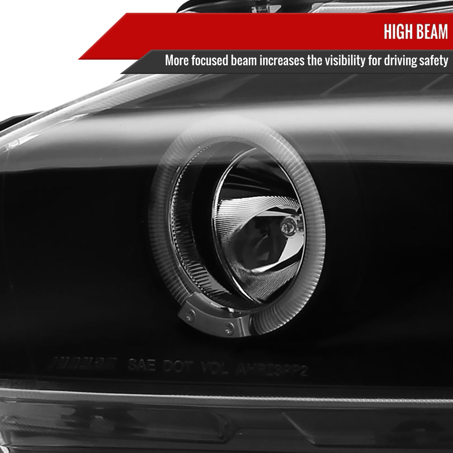 2000-2003 Honda S2000 AP1 Dual Halo Projector Headlights Matte Black/Clear