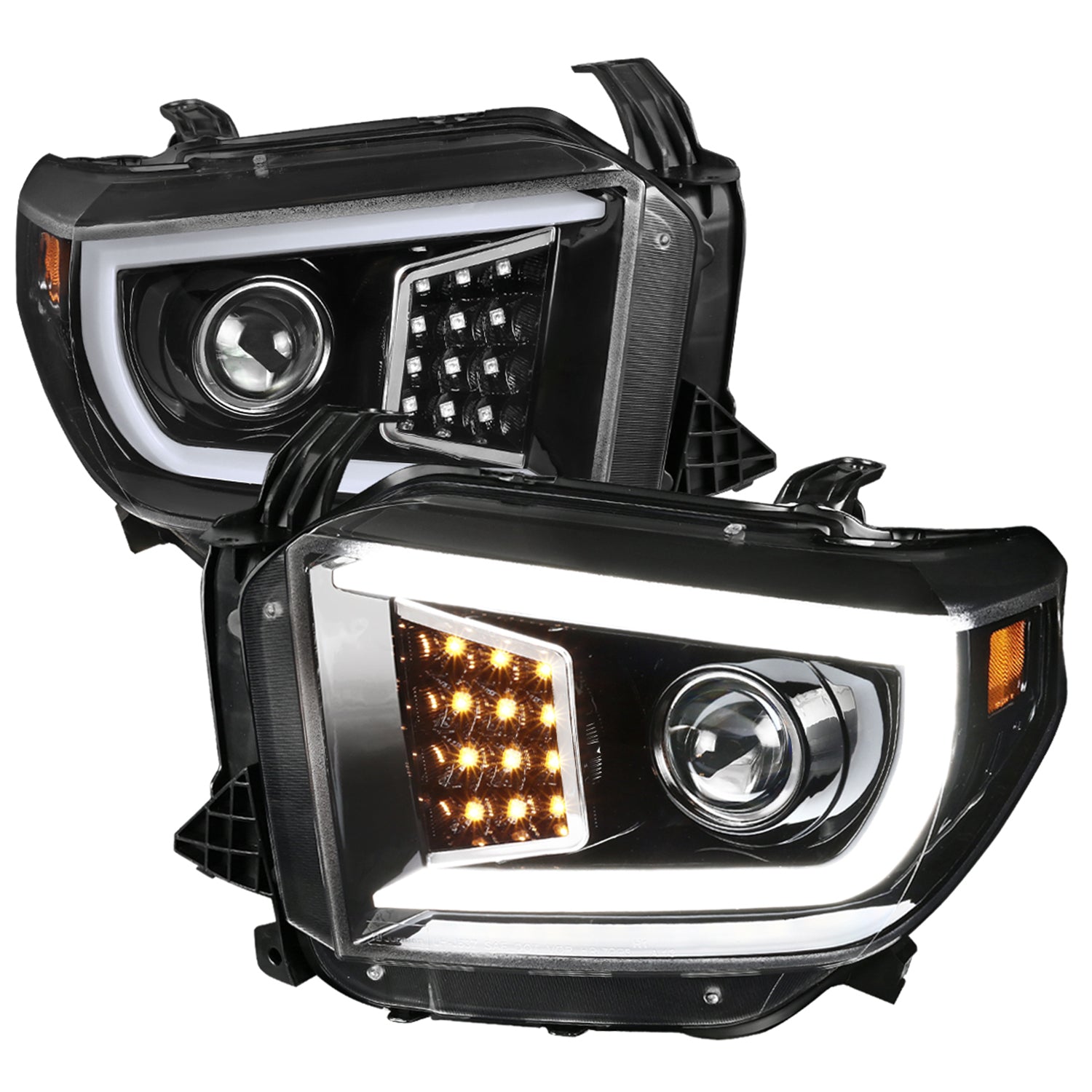 2014-2021 Toyota Tundra LED CBar Projector Headlights LED Signal Lights Black