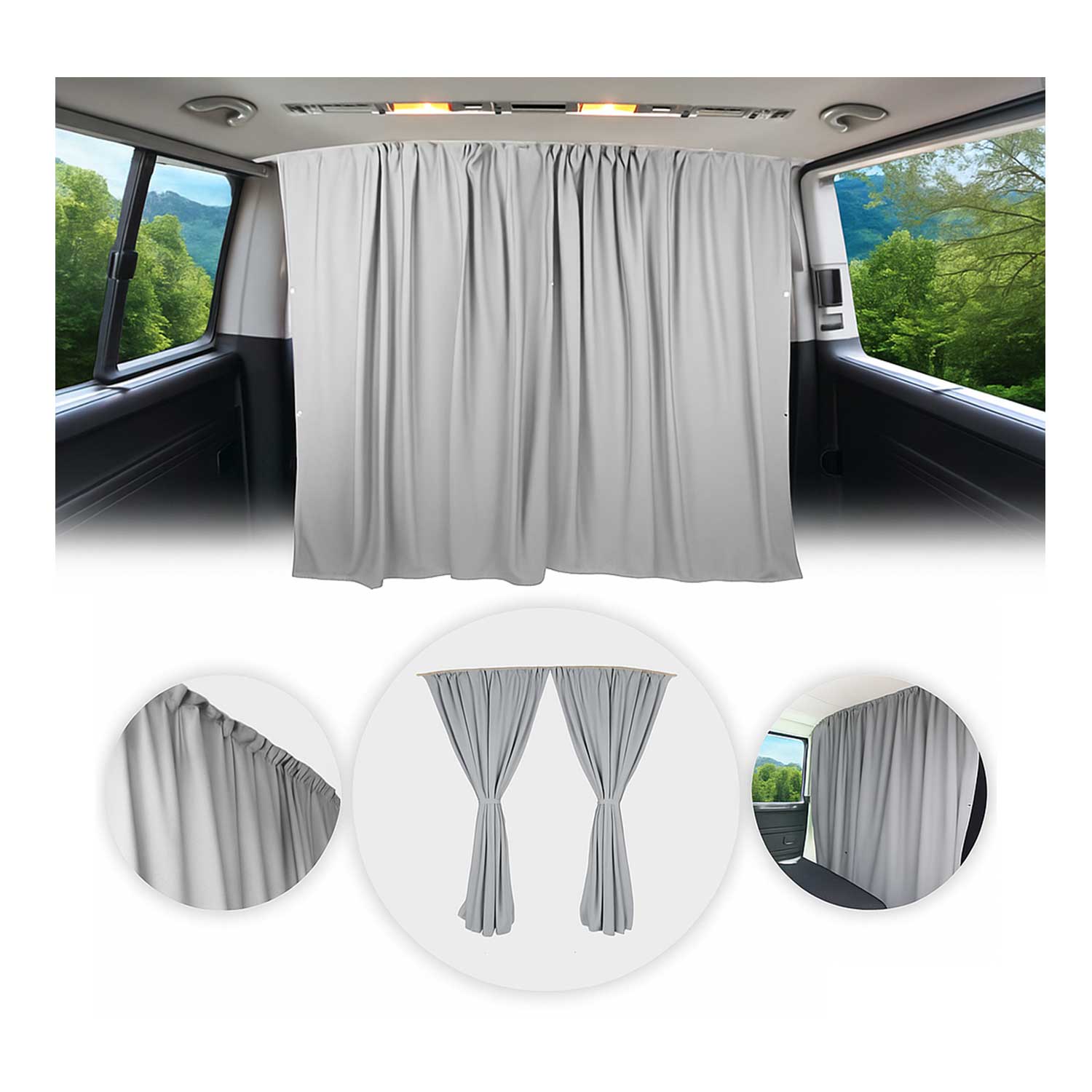 GMC Cabin Divider Curtains Privacy Curtains Gray 2 Curtains