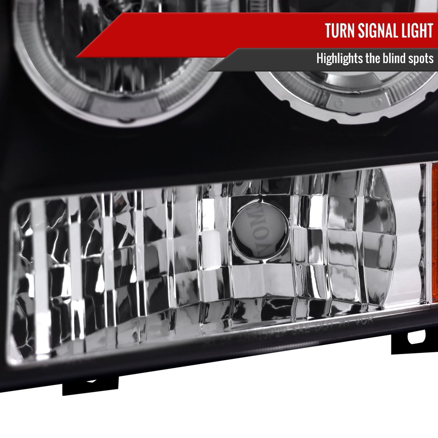 1999-2004 Ford Excursion F-250 F-350 F-450 F-550 Dual Halo Headlights Black