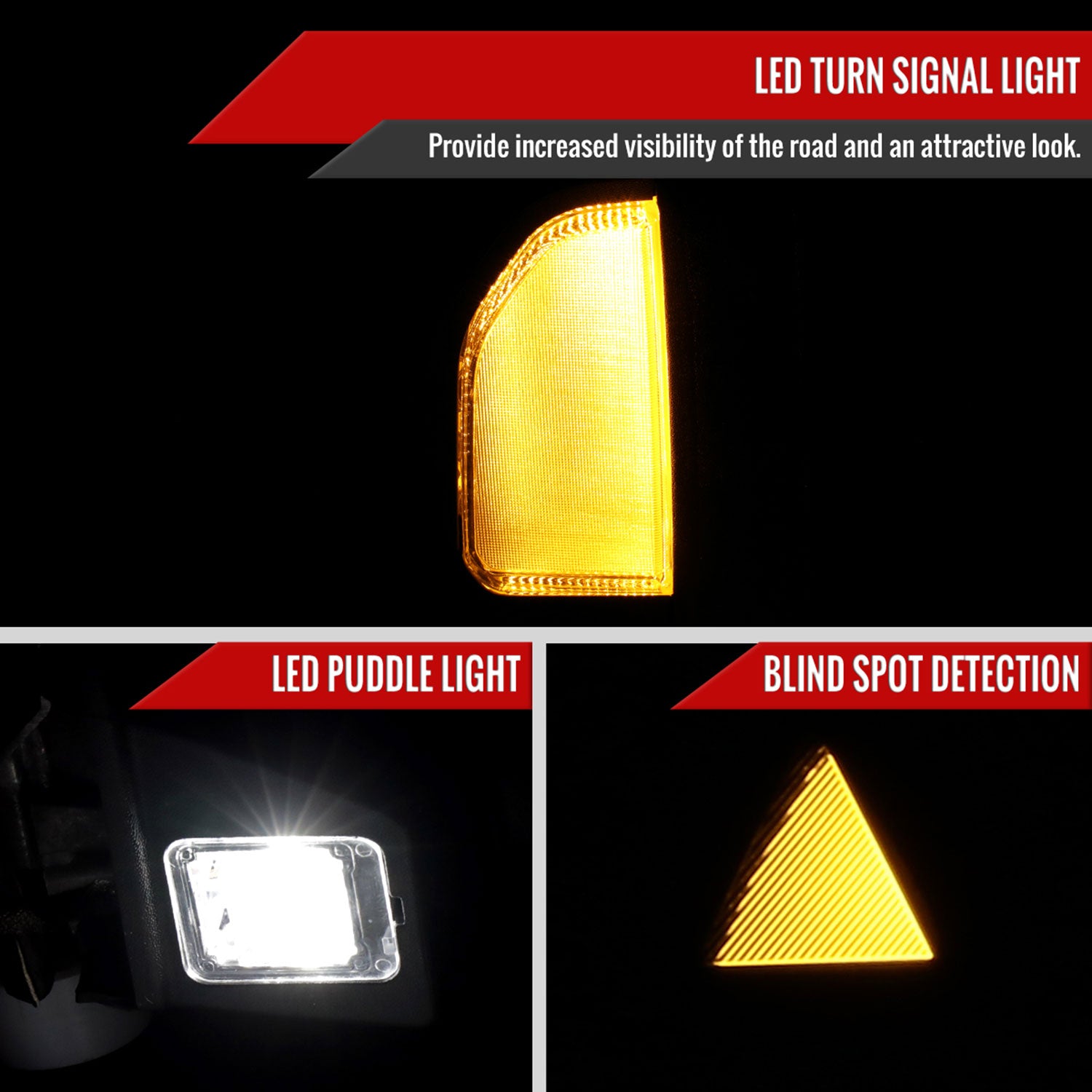 2016-2022 Nissan Titan BSM & Manually Extendable Chrome Towing Mirrors Clear