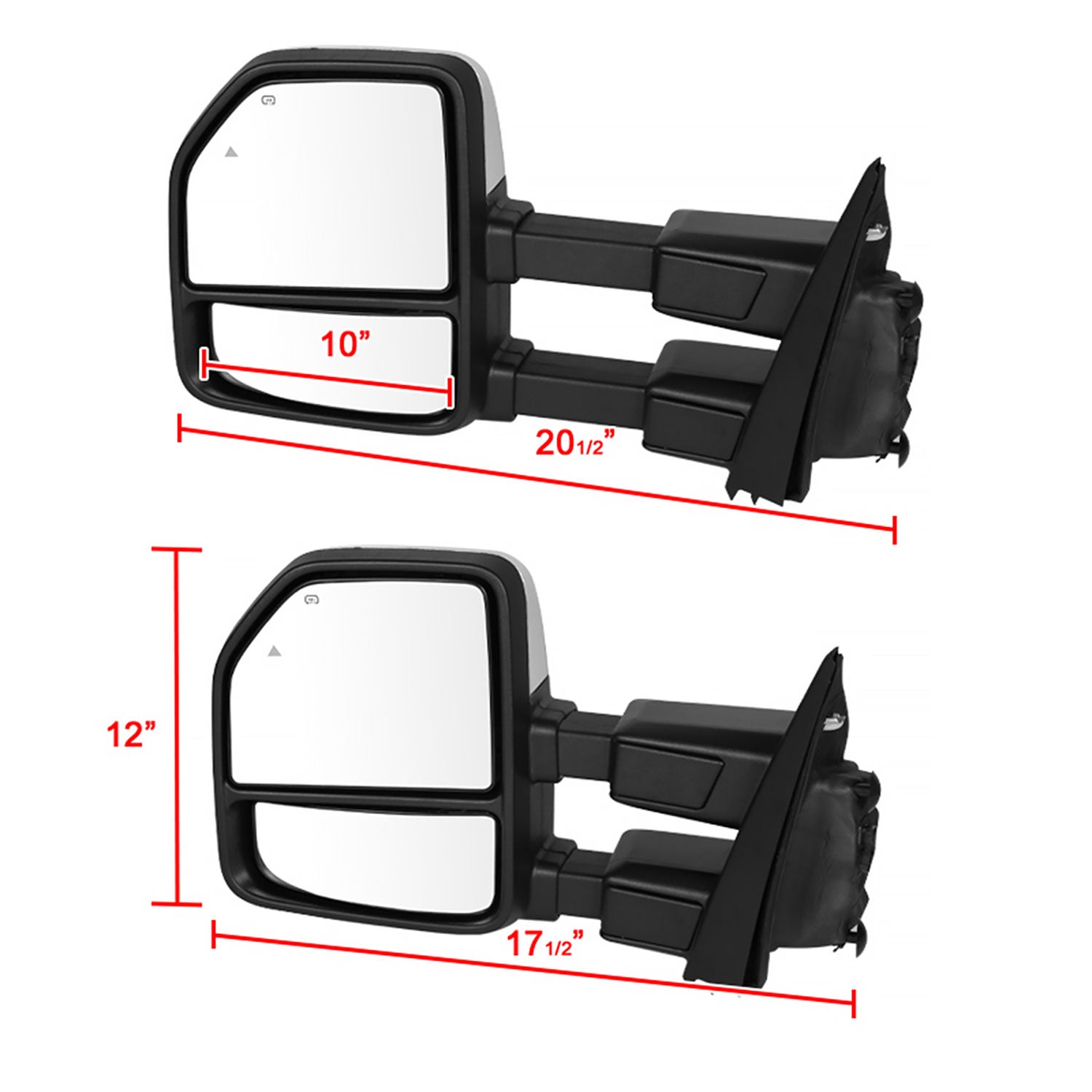 2017-2019 Ford F-250/350/450/550 Heated BSM ATS & Manual Towing Mirrors
