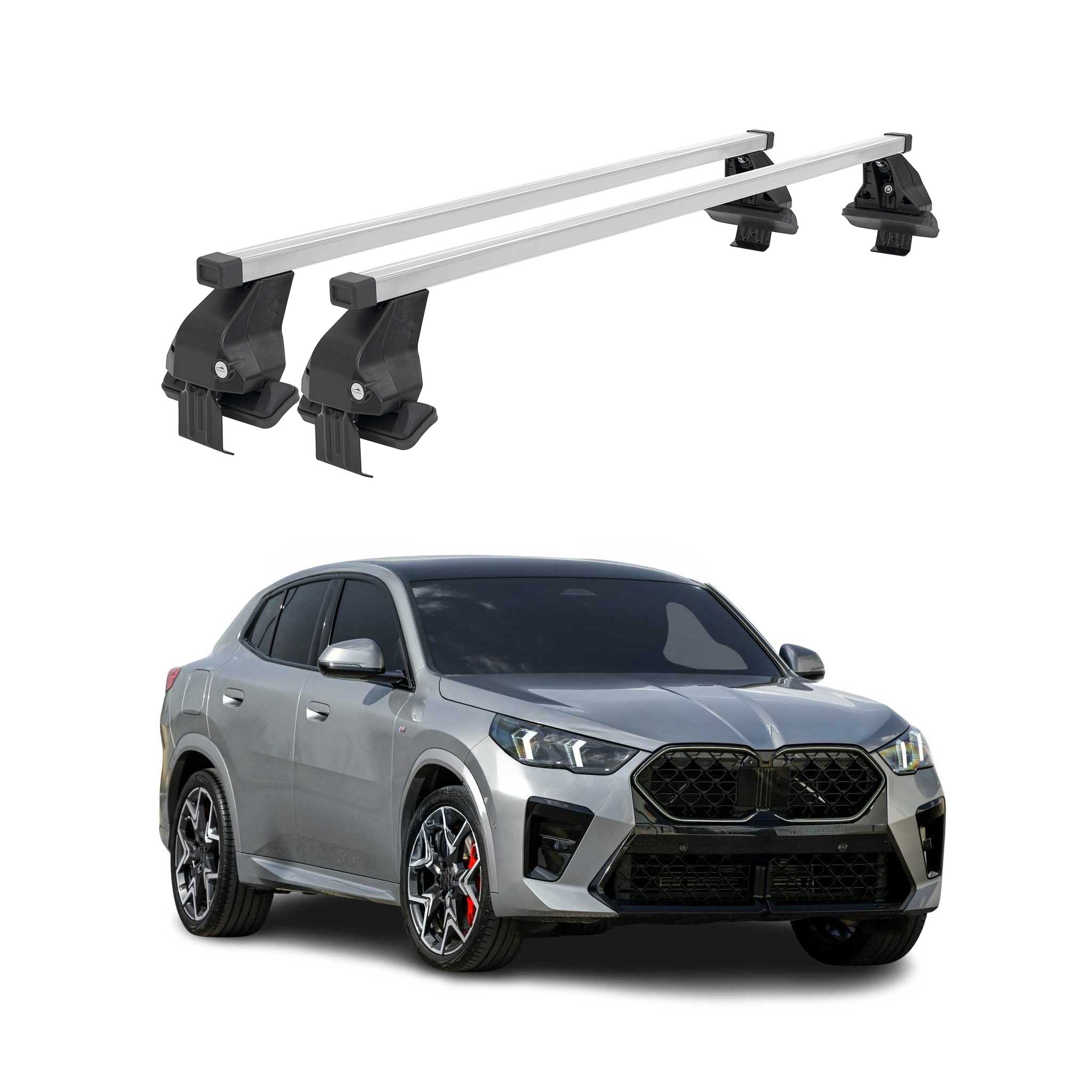 Top Roof Racks Cross Bars Luggage Carrier for BMW X2 U10 2024-2026 Steel Gray 2x