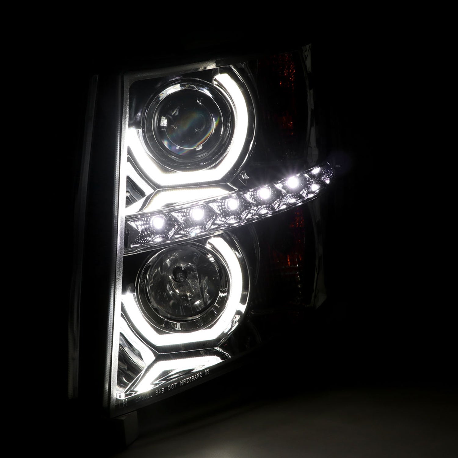 2007-2013 Chevy Silverado 1500 2500HD 3500HD Headlights LED Chrome Smoke