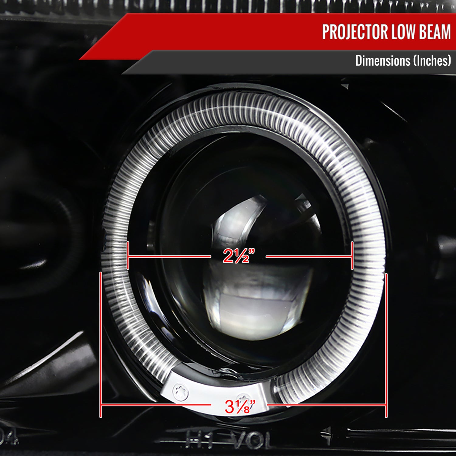 1994-2001 Dodge RAM 1500 2500 3500 Dual Halo Projector Headlights Jet Black