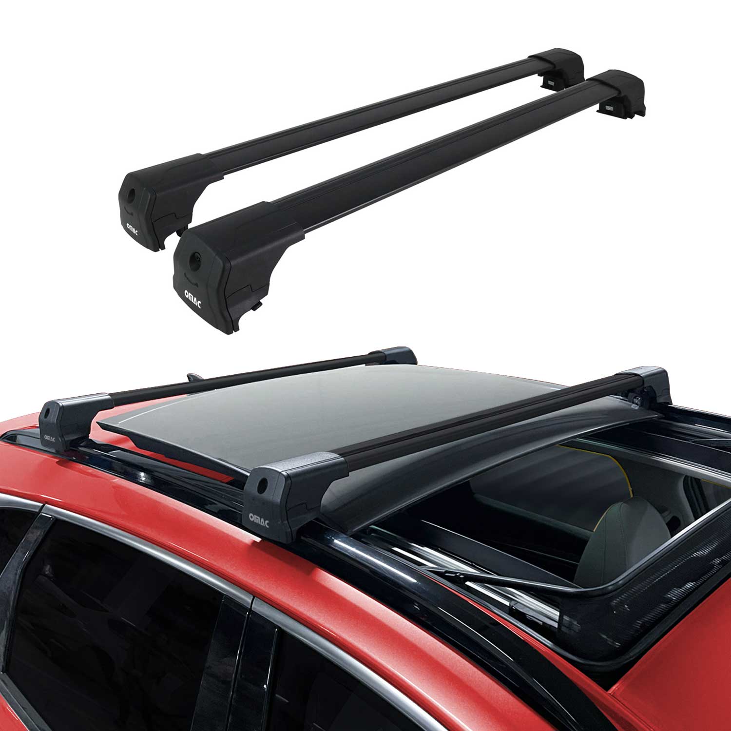 2023-2026 Honda CR-V Roof Rack Cross Bars Luggage Carrier Alu Black 2Pcs