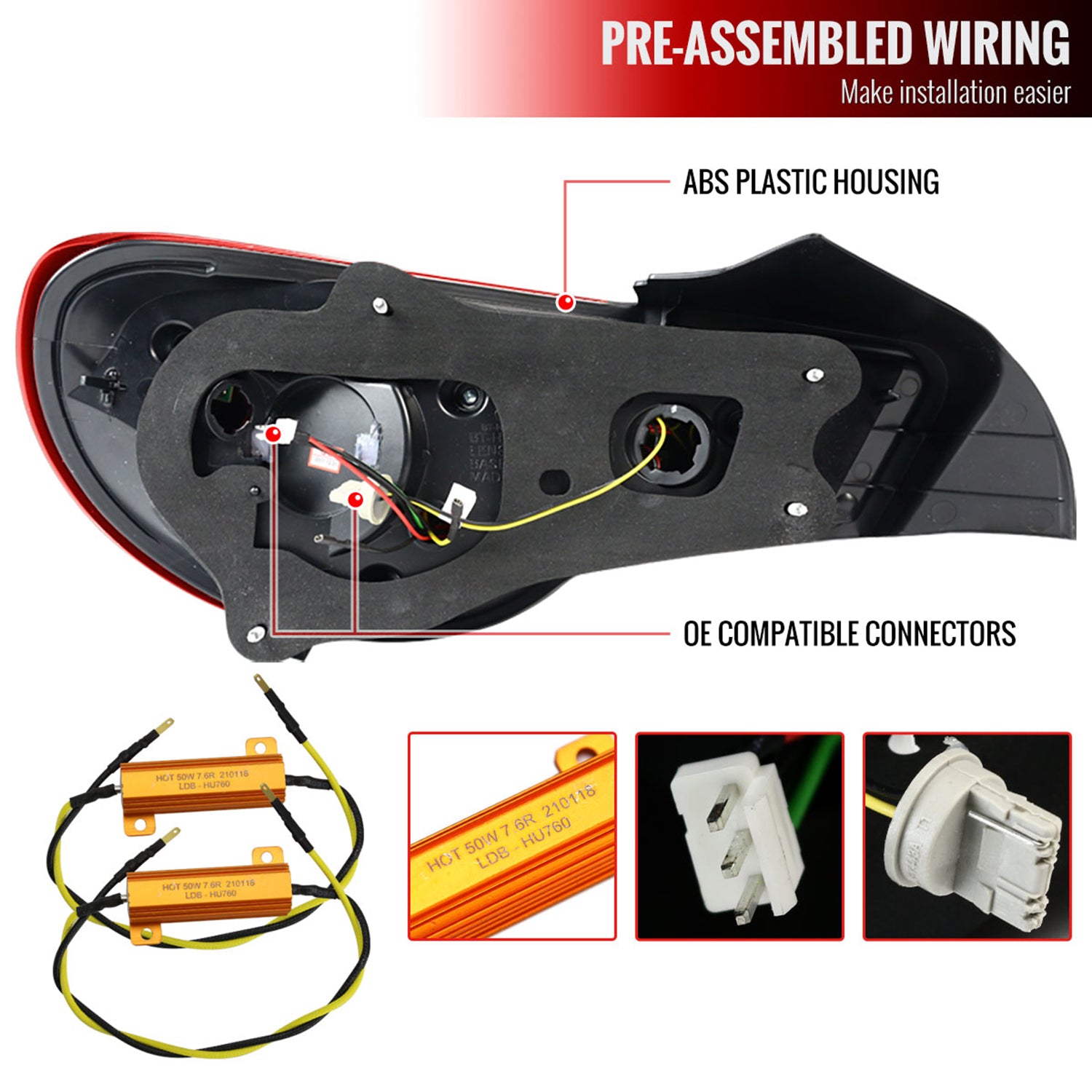 2012-2016 Scion FRS/ Subaru BRZ/ Toyota 86 LED Tail Lights Chrome/Red