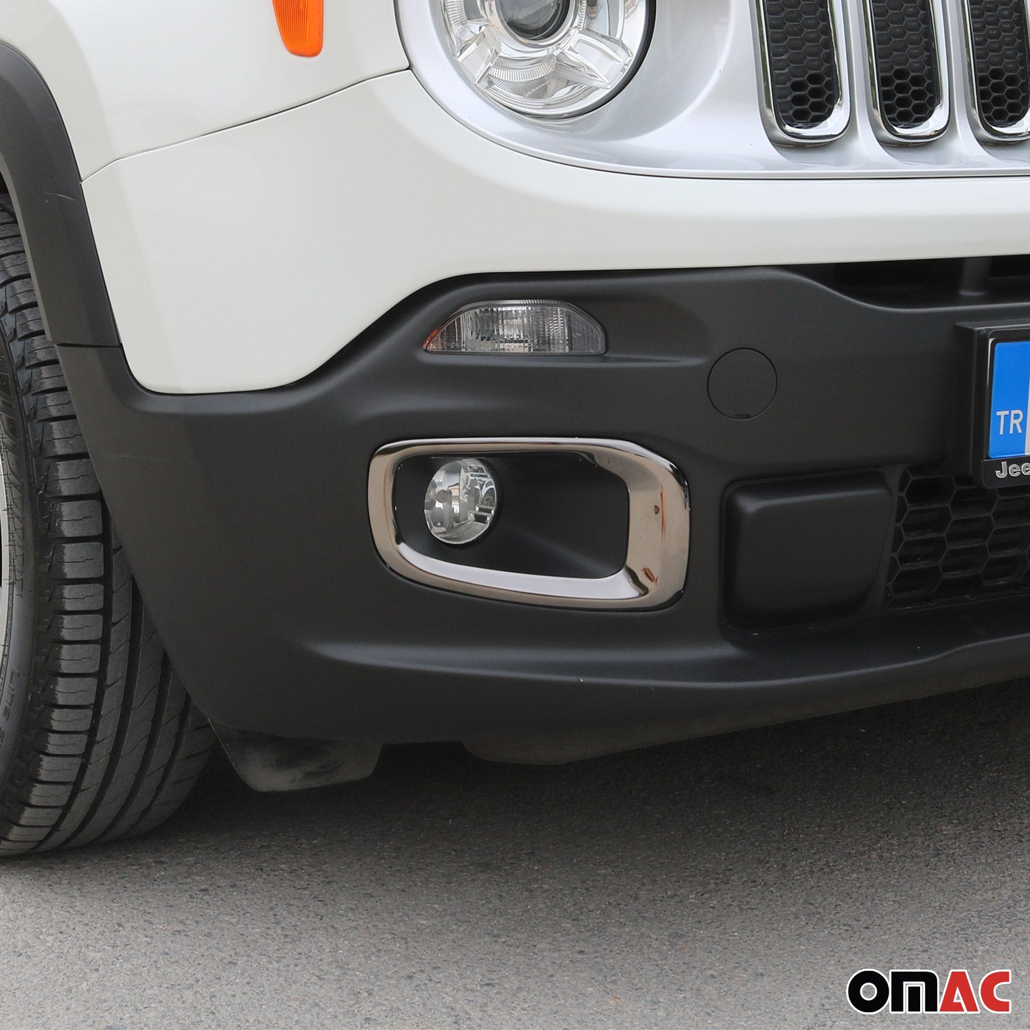 2015-2018 Jeep Renegade Fog Light Lamp Bezel Cover Steel Dark 2 Pcs