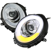 2007-2015 Mini Cooper R55 R56 R57 R58 R59 Headlights LED Bar Signal Chrome