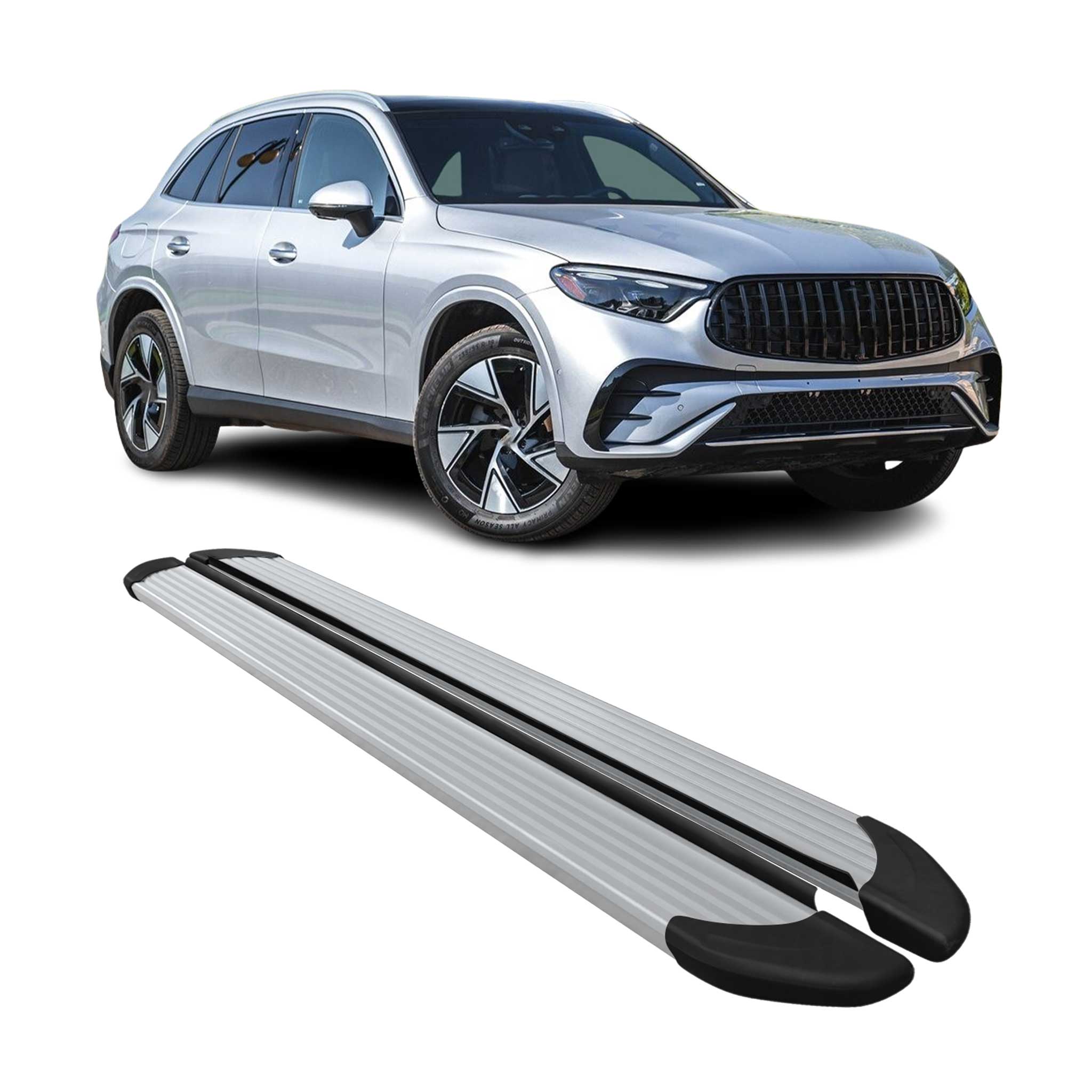 2023-2026 Mercedes GLC Class X254 Running Boards Side Steps Silver