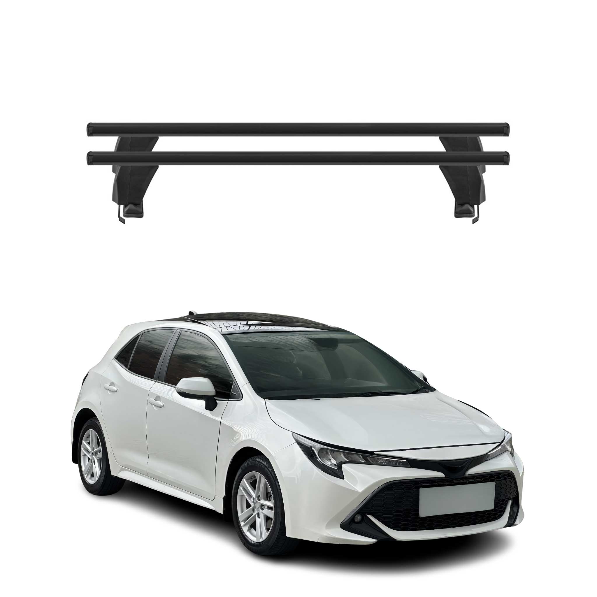 2019-2026 Toyota Corolla Hatchback Roof Rack Cross Bars Black