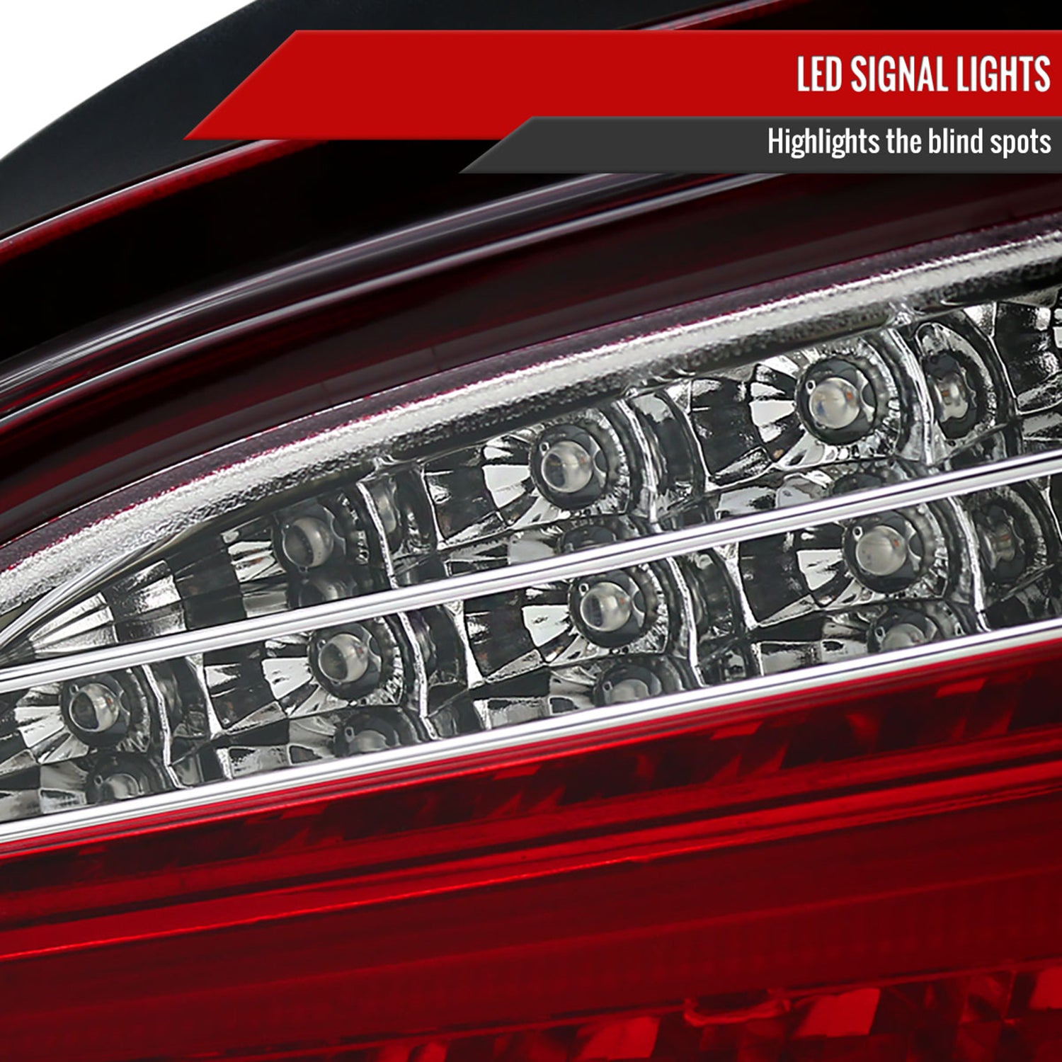 2004-2007 BMW E60 5 Series Sedan LED Tail Lights Chrome/Red Clear Lens