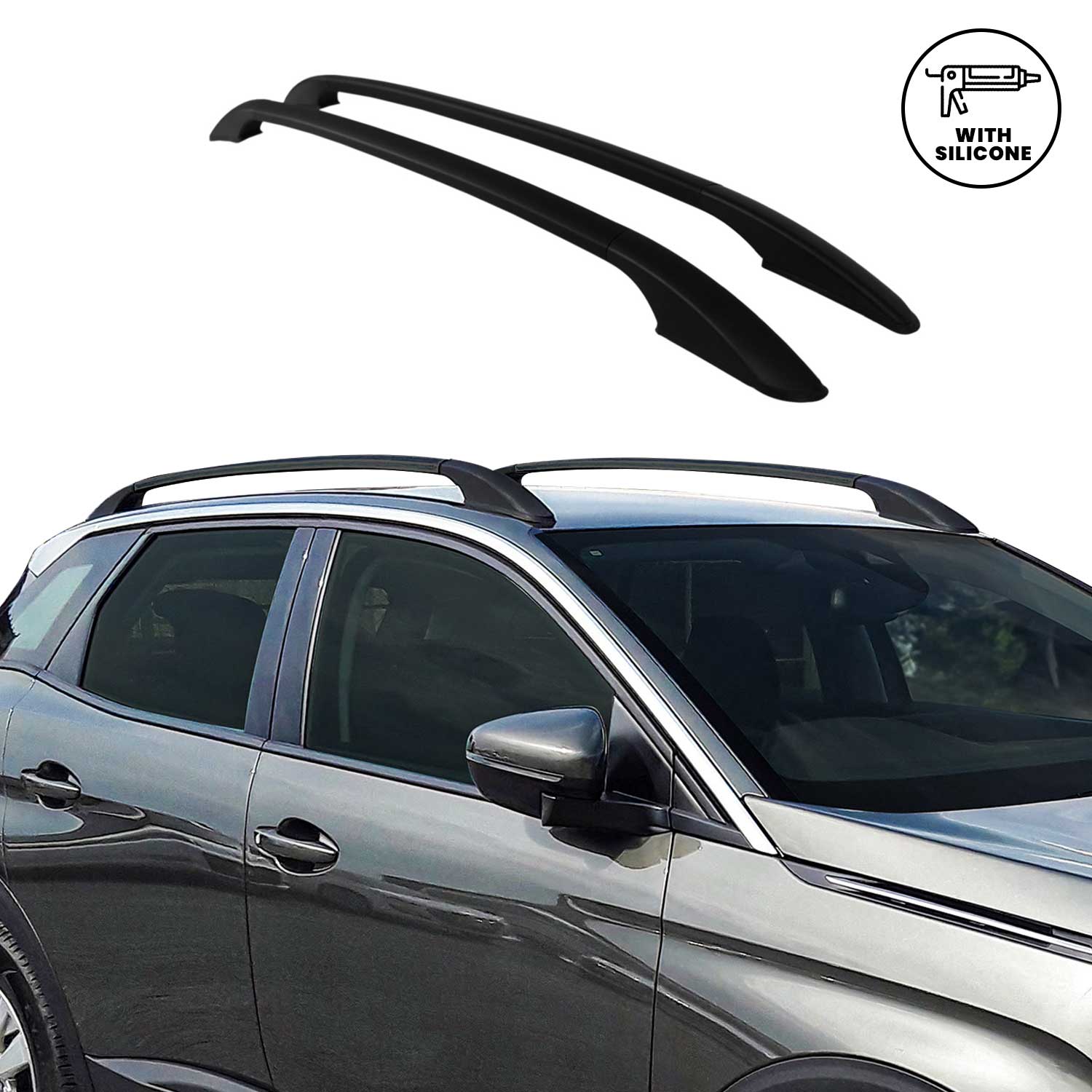 2007-2012 SsangYong Actyon Sport Roof Rack Rails Side Rails Black
