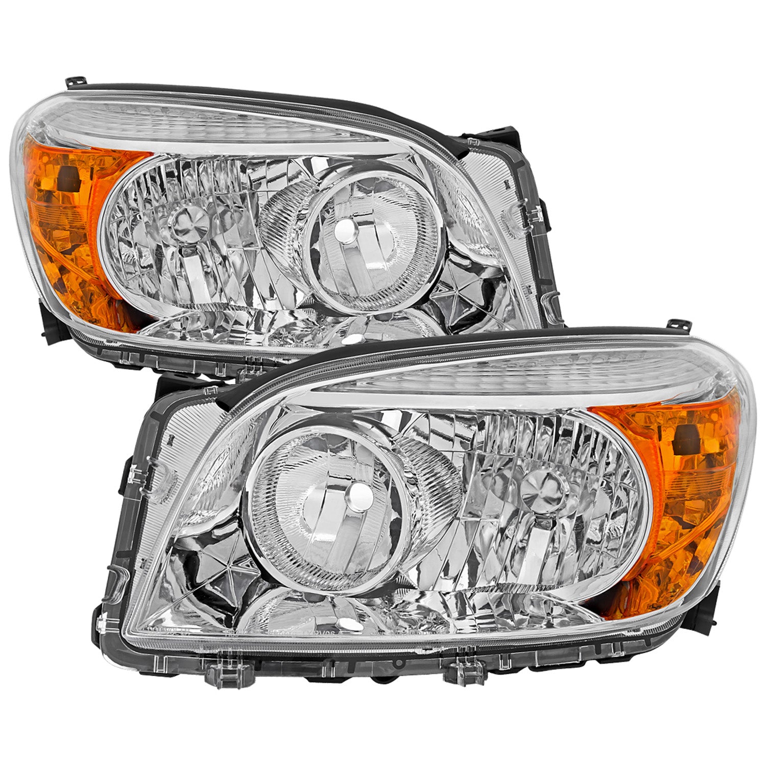 2006-2008 Toyota RAV4 Factory Style Headlights Chrome Housing/Clear Lens