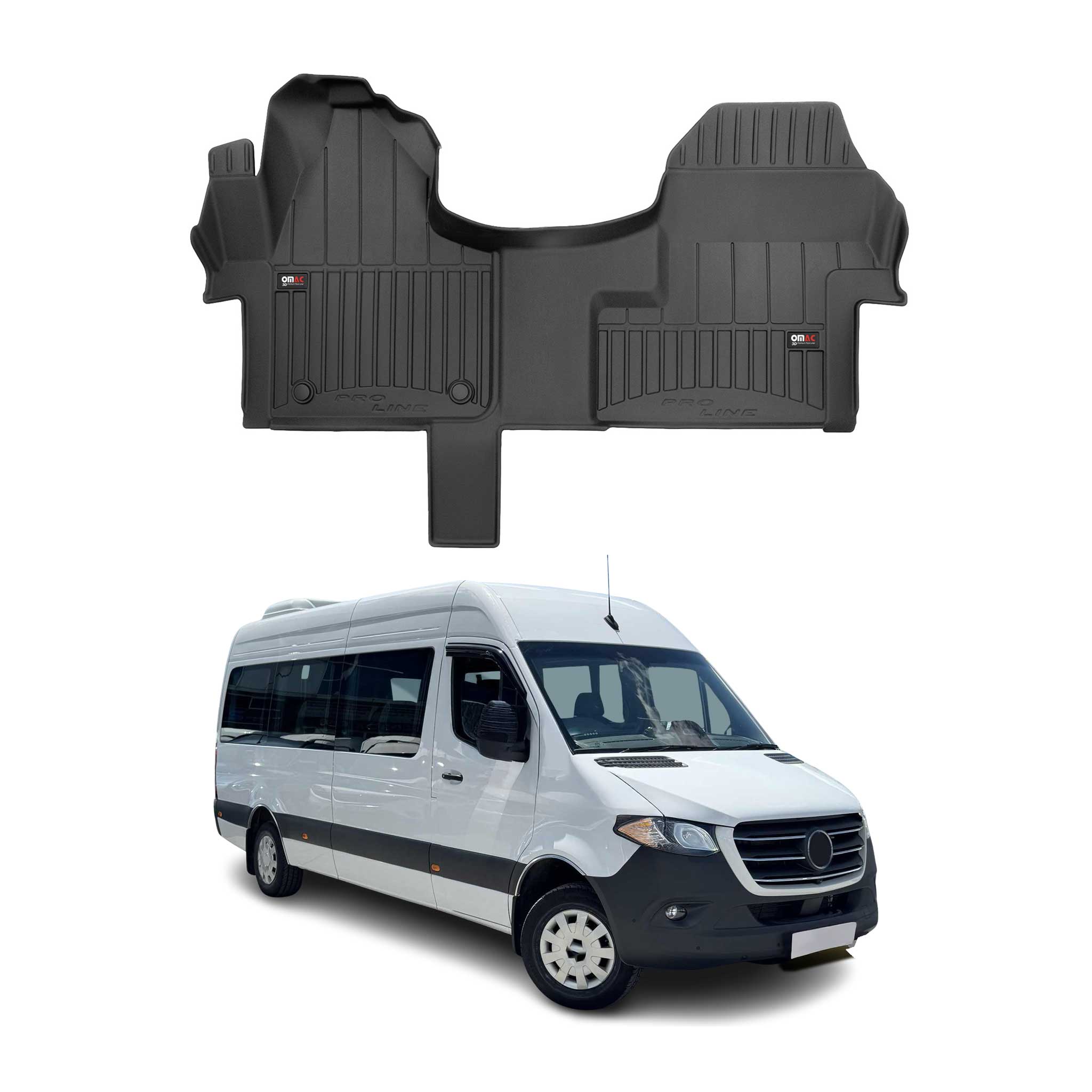 2019-2026 Mercedes Sprinter W907 910 Premium Floor Mats Liners Full Set All Weather Heavy Duty