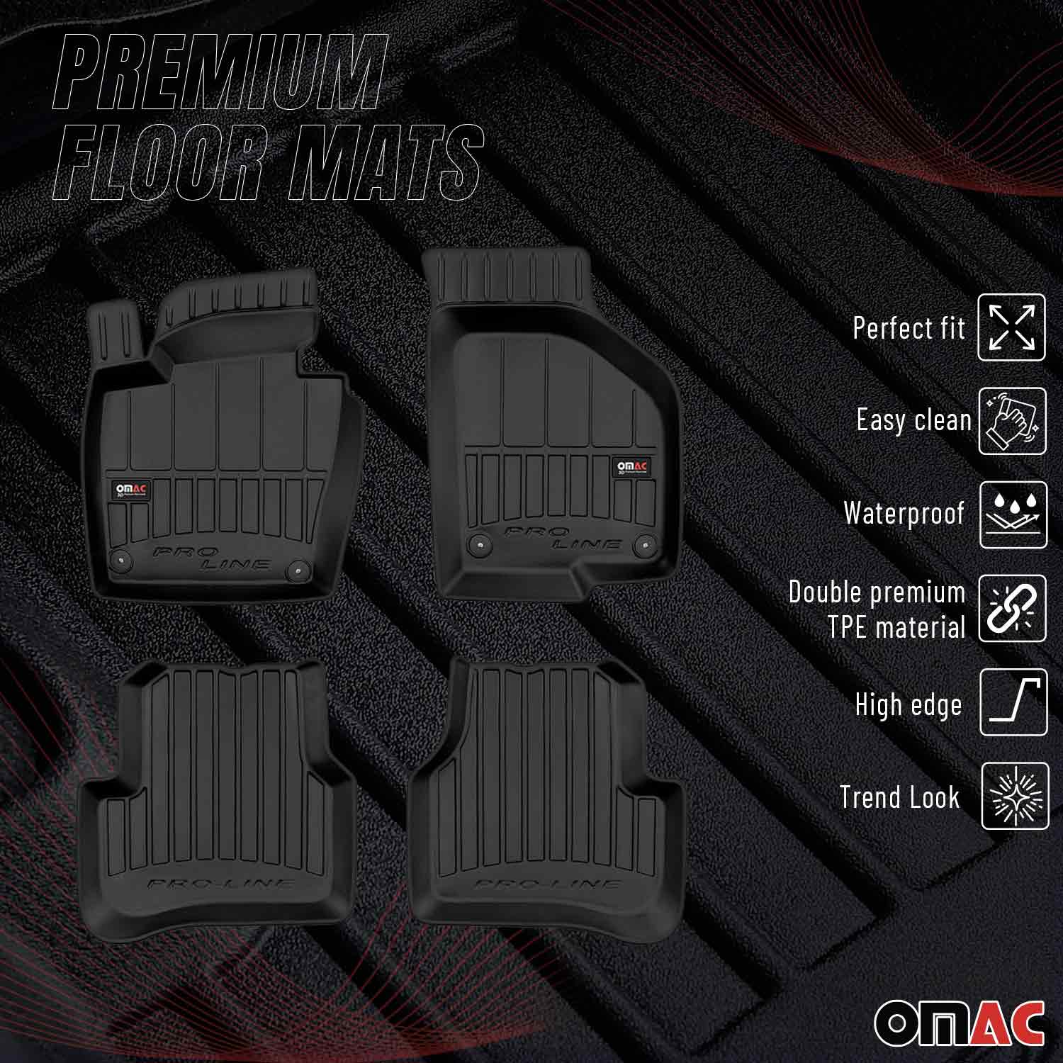 2009-2017 VW CC Premium Floor Mats Liners Full Set All Weather Heavy Duty