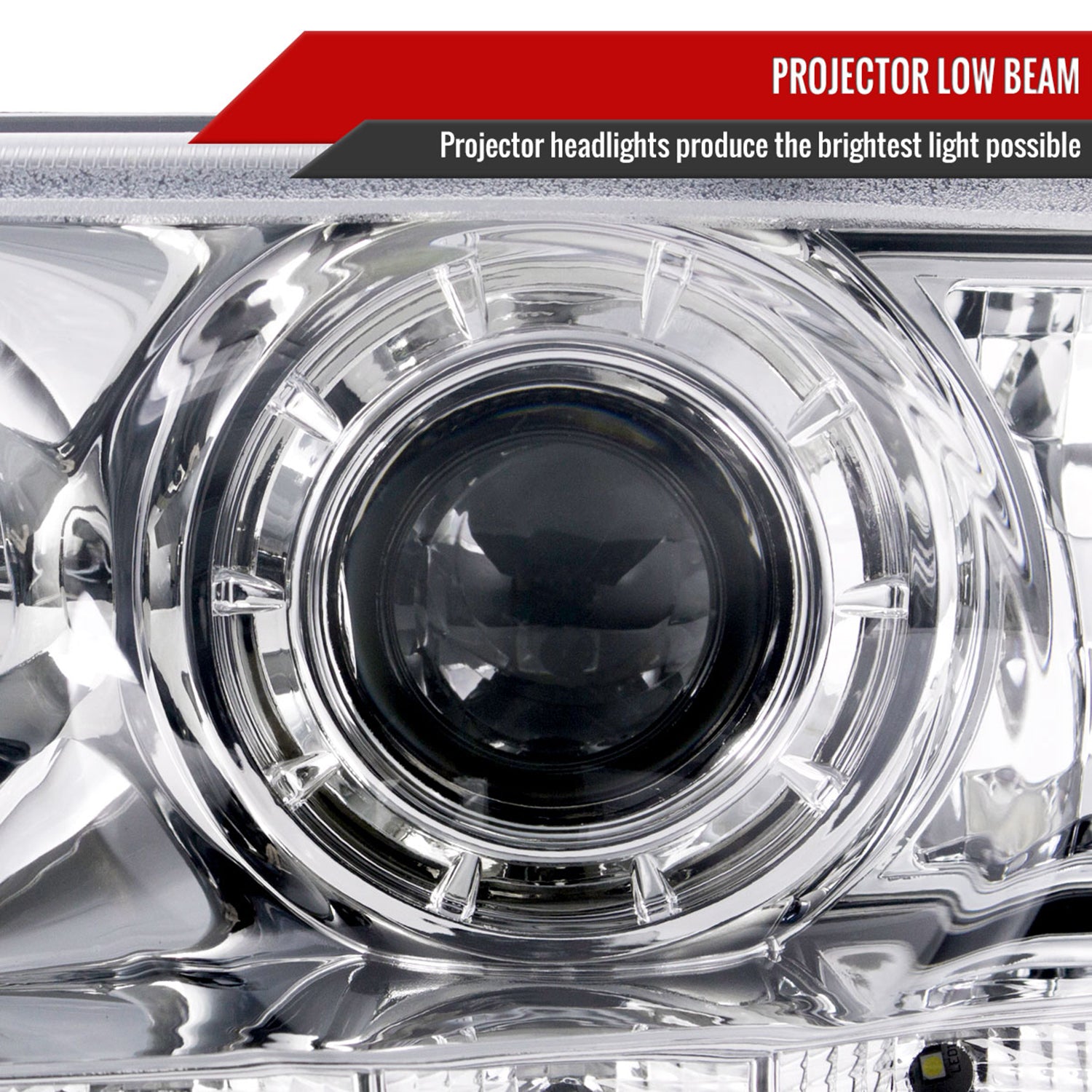 1998-2011 Ford Crown Victoria Projector Headlights LED Light Strip Chrome