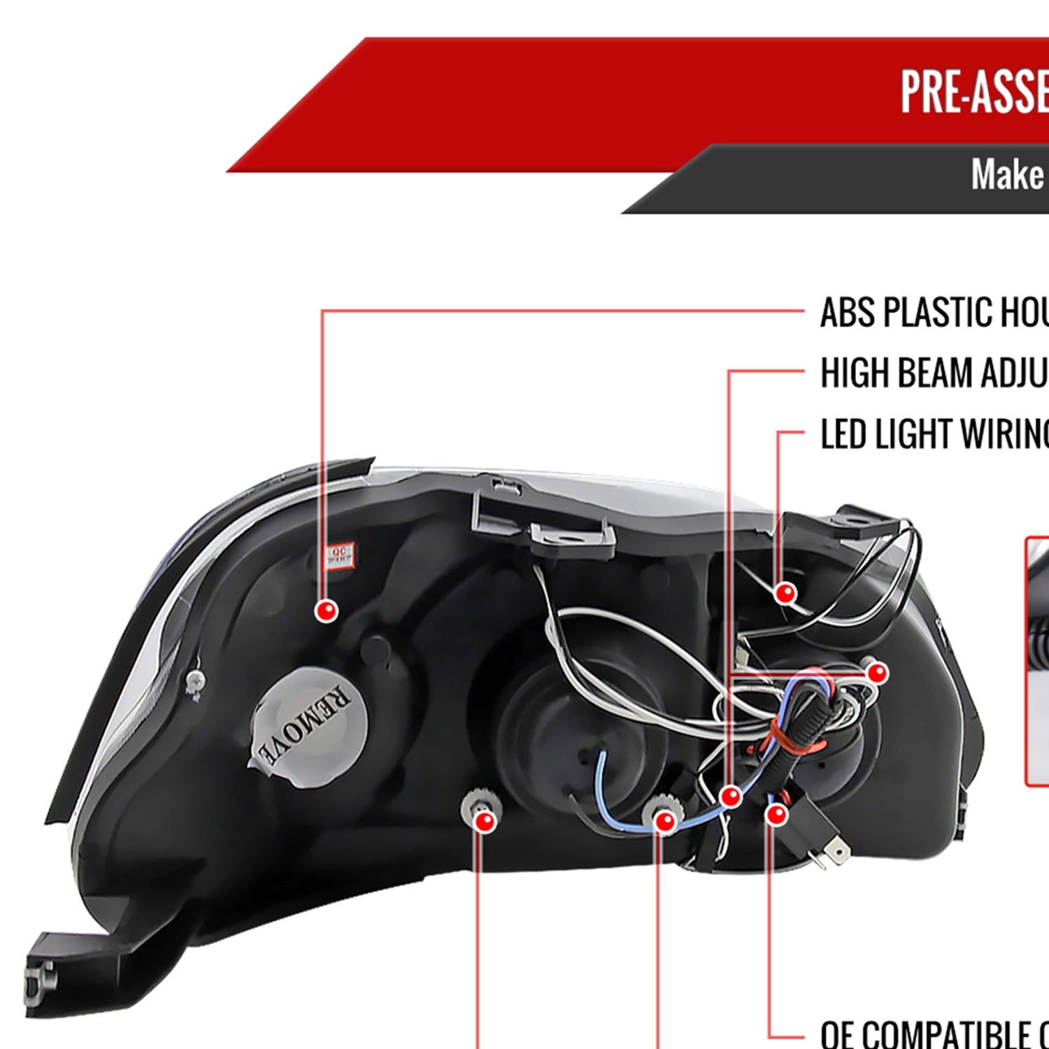 1999-2000 Honda Civic Dual Halo Projector Headlights Glossy Black/Smoke Lens