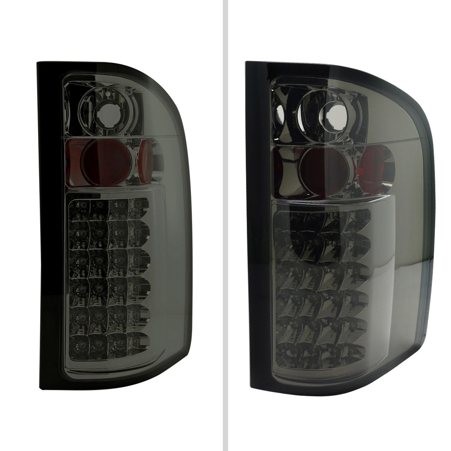2007-2014 Chevrolet Silverado LED Tail Lights Chrome Housing/Smoke Lens
