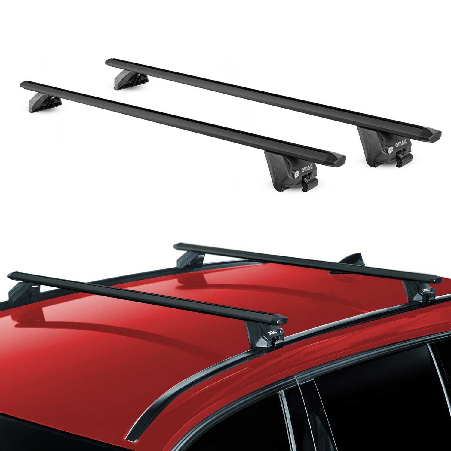 Roof Rack Cross Bars Carrier for Subaru Forester I 1998-2002 Aluminium Black 2x