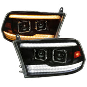 2009-2018 Dodge RAM 1500 / RAM 2500 3500 Headlights Matte Black/Smoked