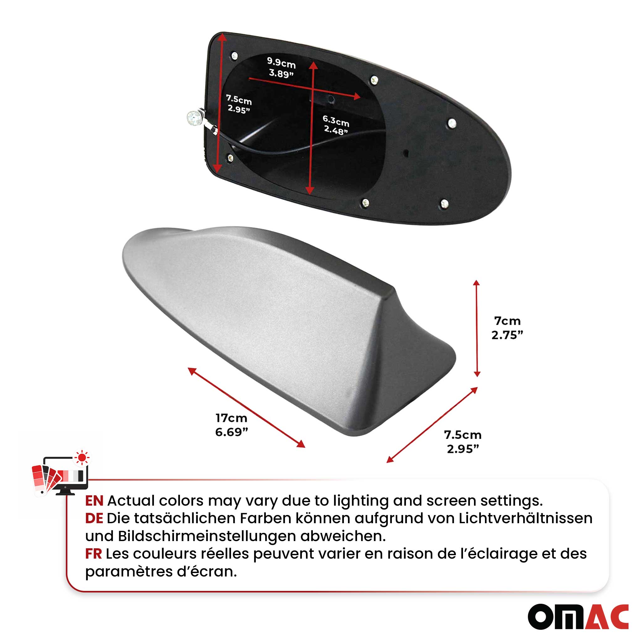 Honda Car Shark Fin Antenna Roof Radio AM/FM Signal Dark Grey