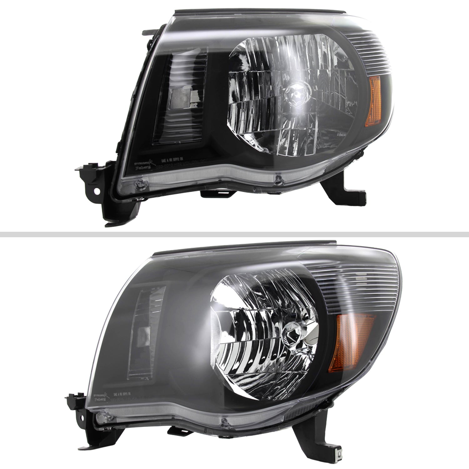 2005-2011 Toyota Tacoma Factory Style Headlights Matte Black/Clear Lens