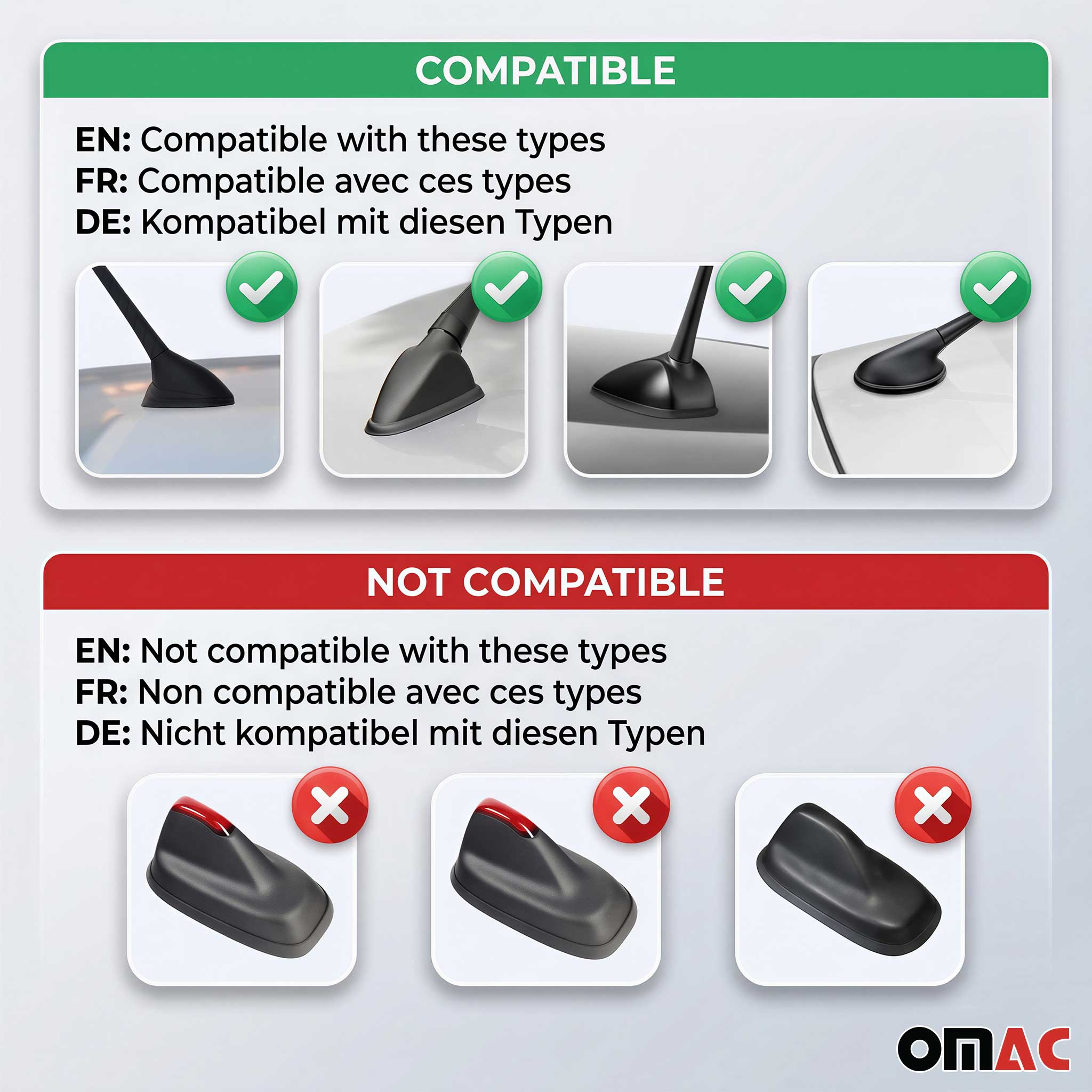 Honda Car Shark Fin Antenna Roof Radio AM/FM Signal Dark Grey
