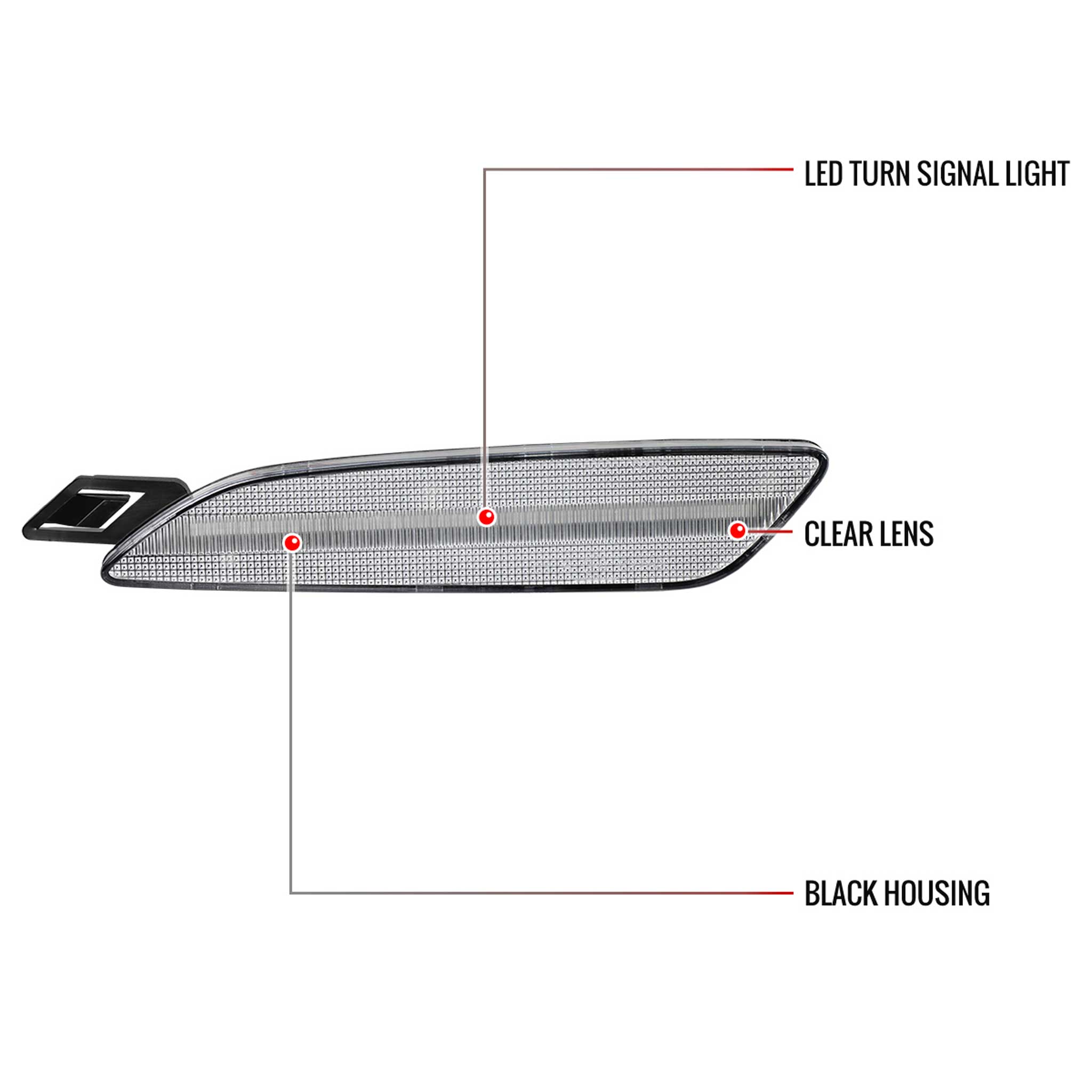 For Porsche Cayenne 958 2015-2018 Front Bumper LED Side Marker Turn Signal Lights Chrome Housing Clear Lens