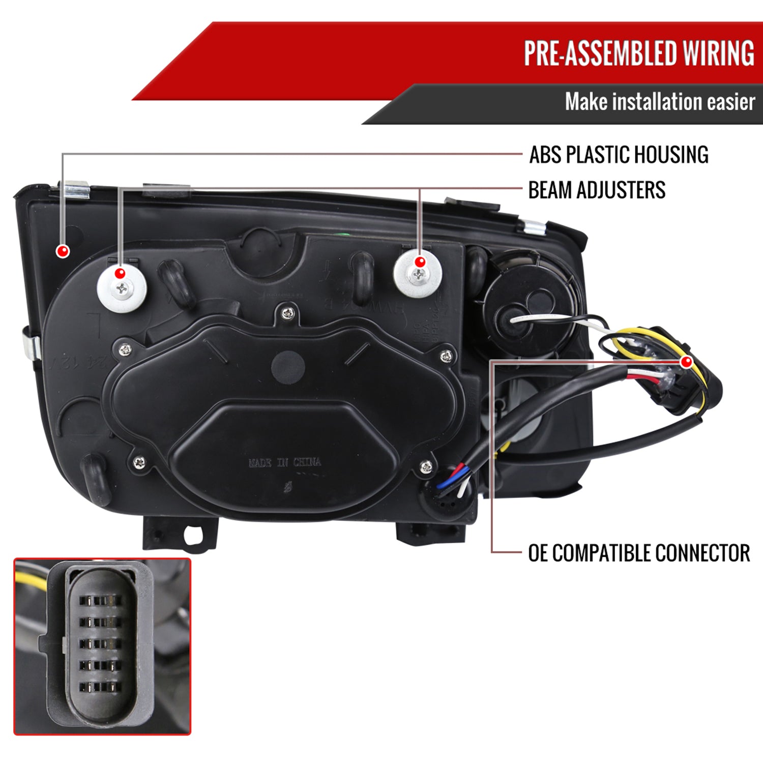 1999-2005 VW Jetta/Bora Mk4 Dual Halo Projector Headlights LED Light Black