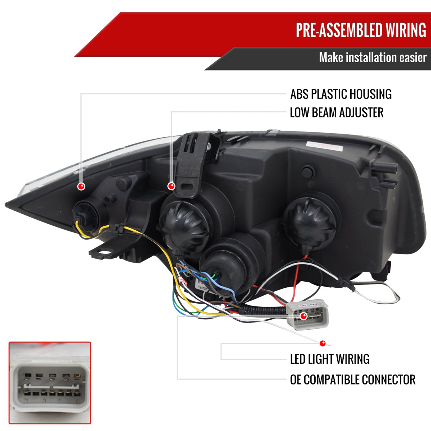 2004-2013 BMW E81 E82 E87 E88 Dual Halo Projector Headlights LED Light Chrome