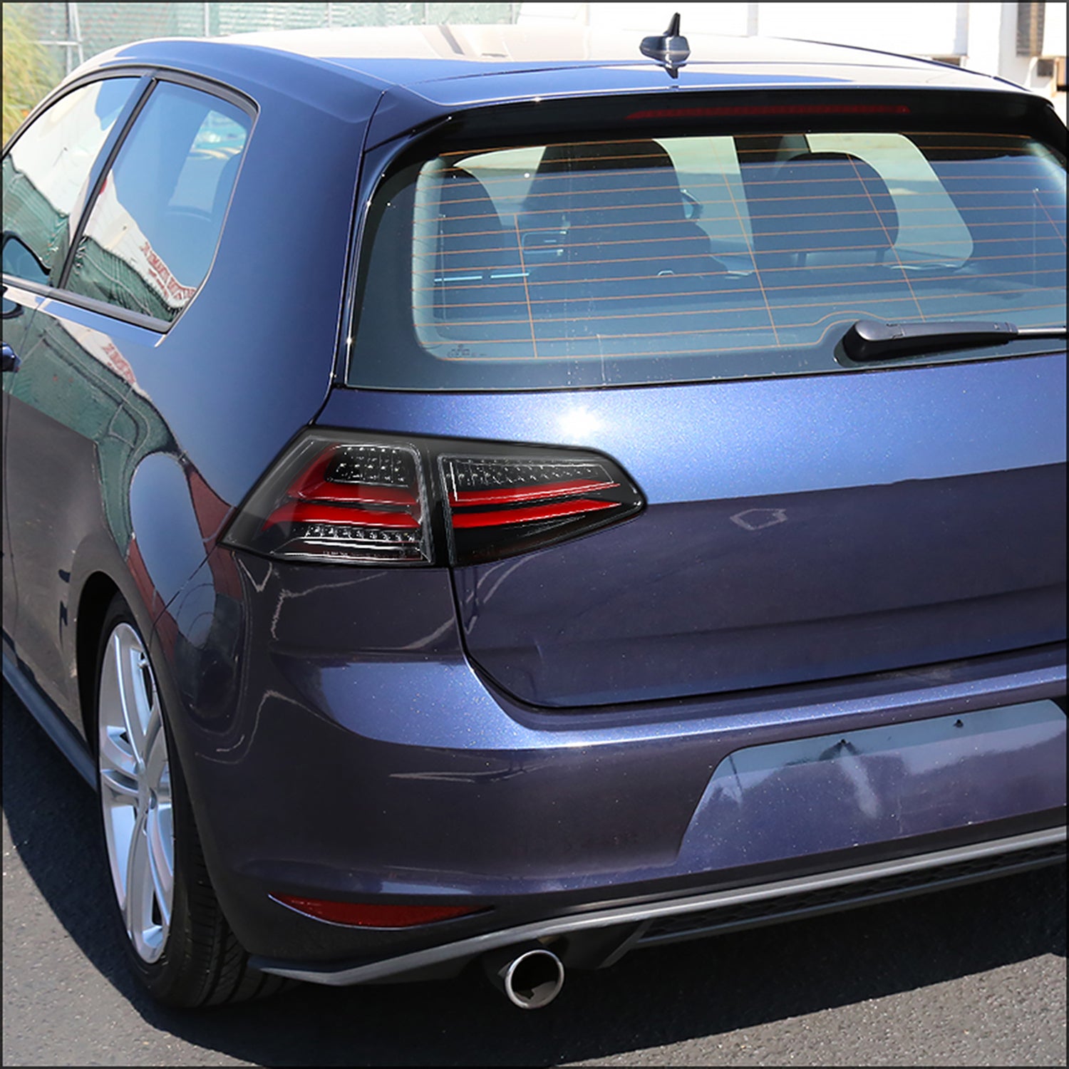 2015-2017 VW GTI/Golf LED Tail Lights Jet Black Housing/Clear Lens
