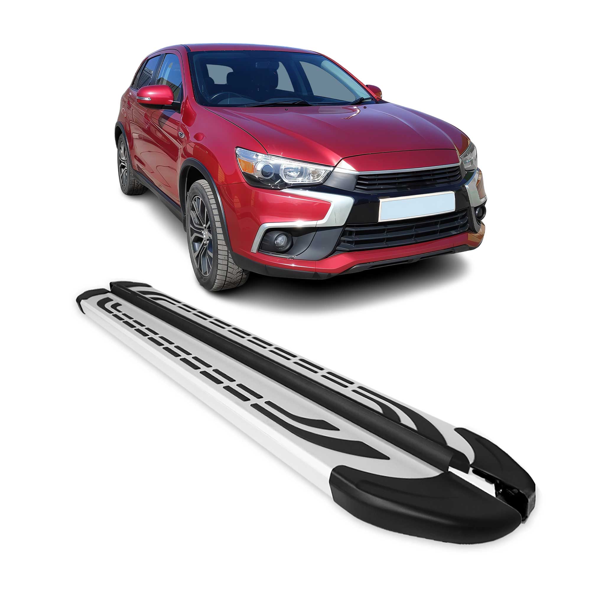 2011-2023 Mitsubishi Outlander Sport Running Boards Side Steps Silver