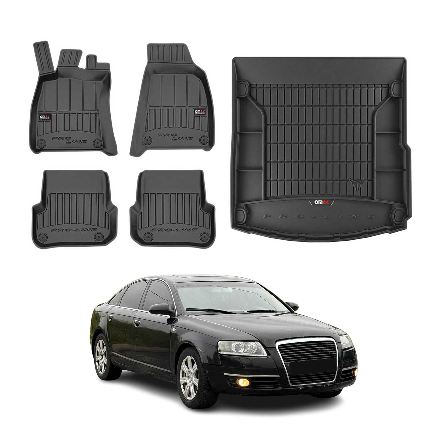 2005-2007 Audi A6 Sedan Pre Facelift OMAC Premium Floor Mats & Cargo Liners