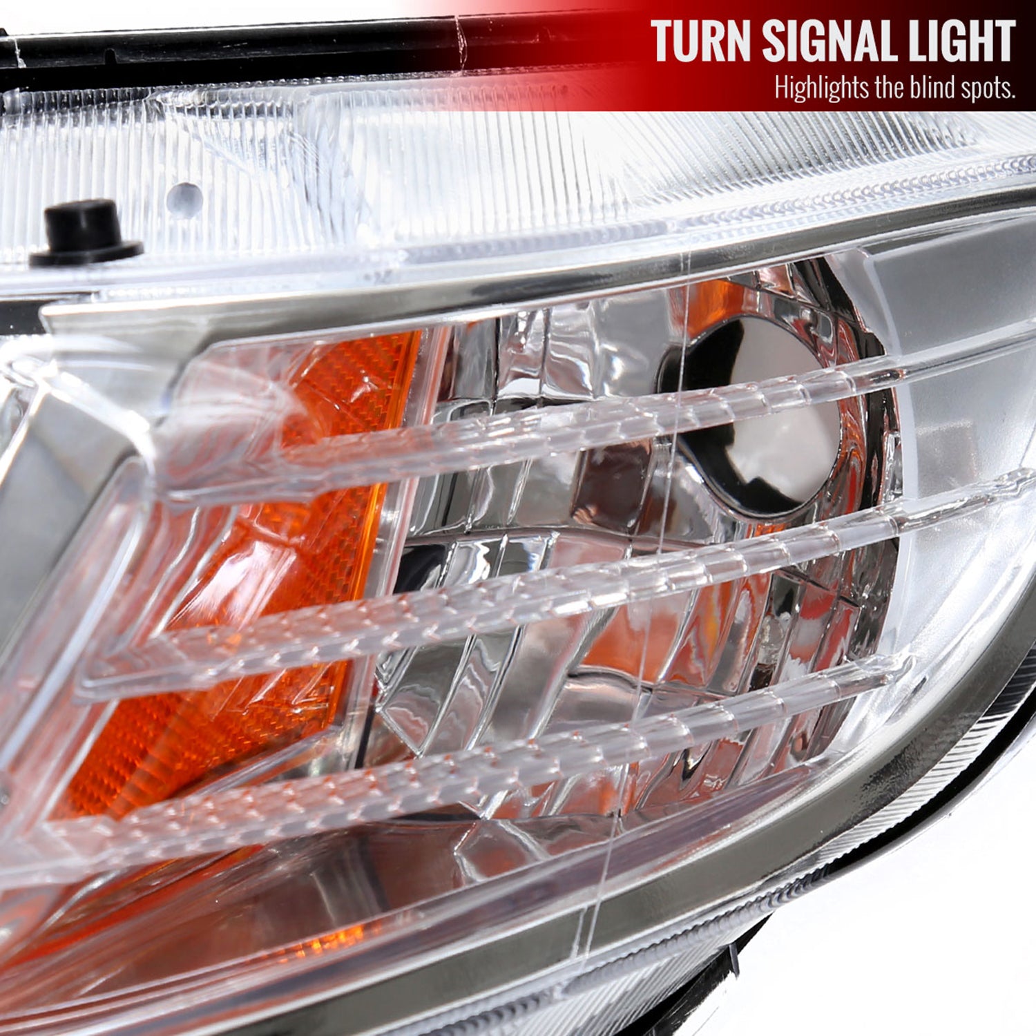 2006-2011 Honda Civic 4DR Sedan Factory Headlights w/LED Strip Chrome/Clear